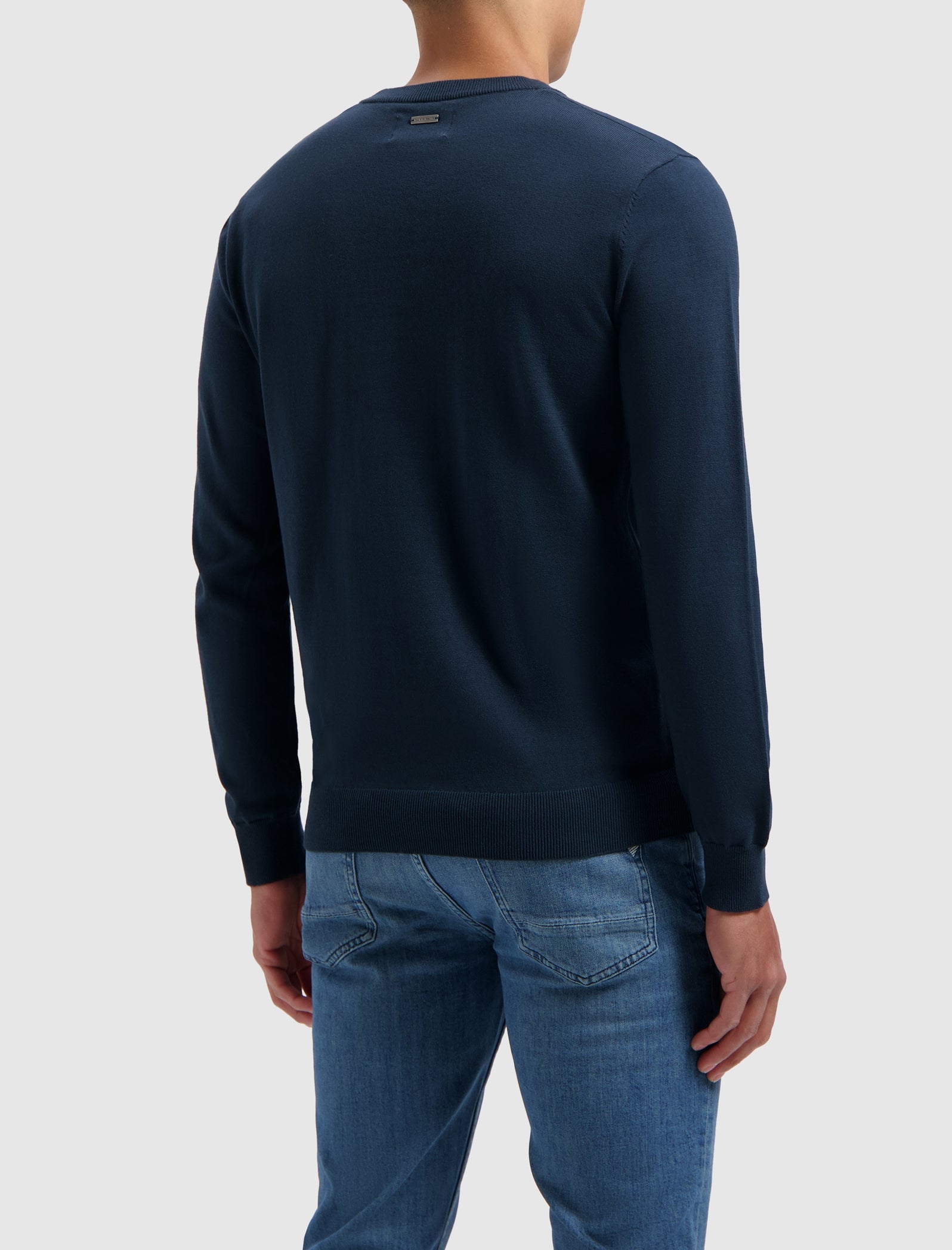 Essential Knitwear Crewneck Sweater | Navy