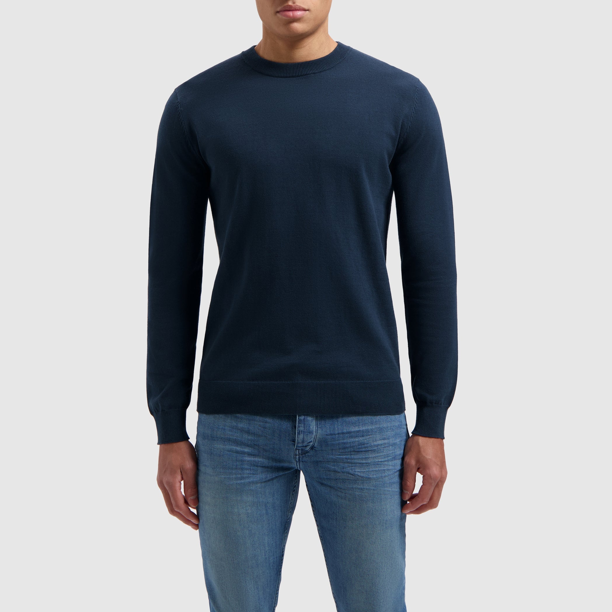 Essential Knitwear Crewneck Sweater | Navy
