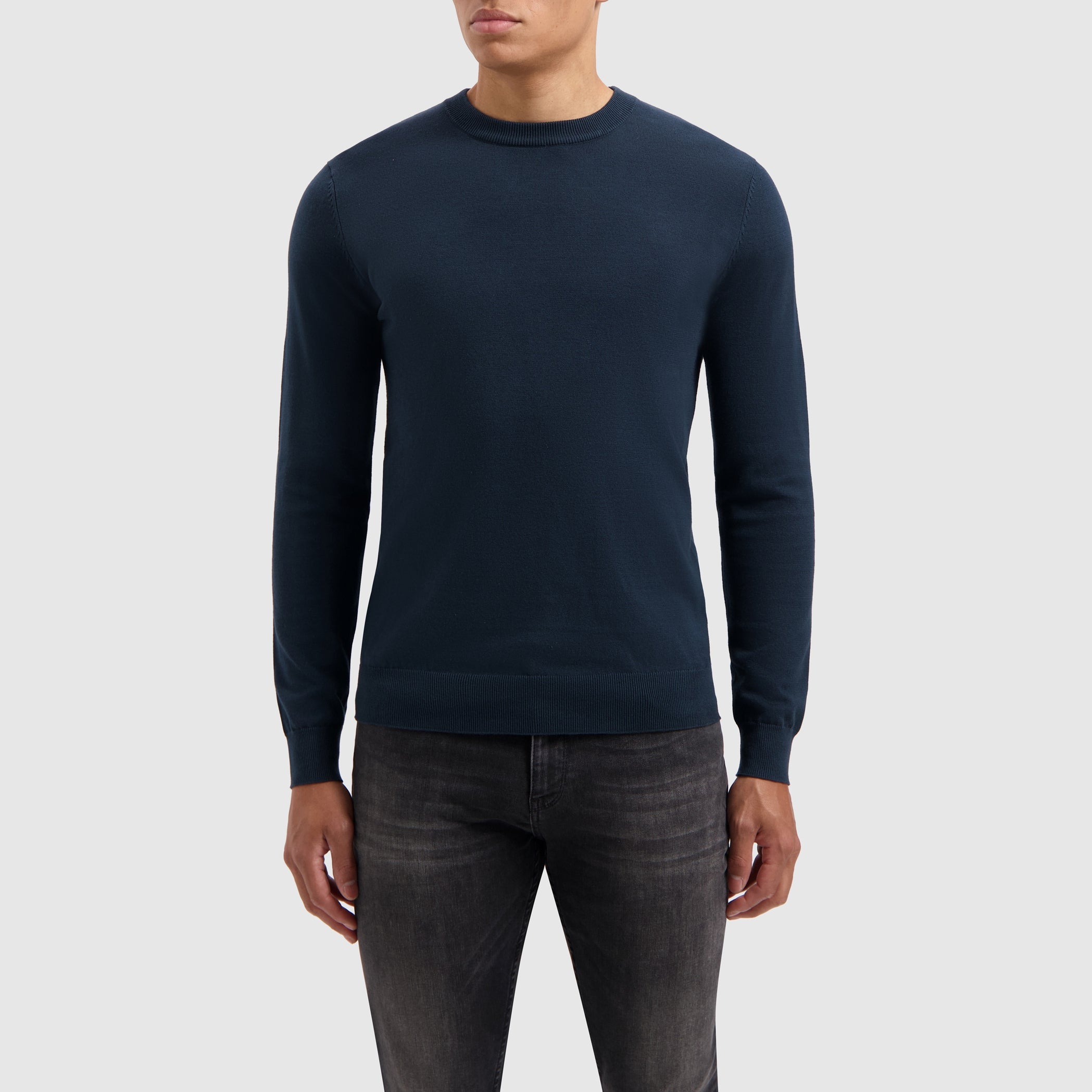 Essential Knitwear Crewneck Sweater | Navy