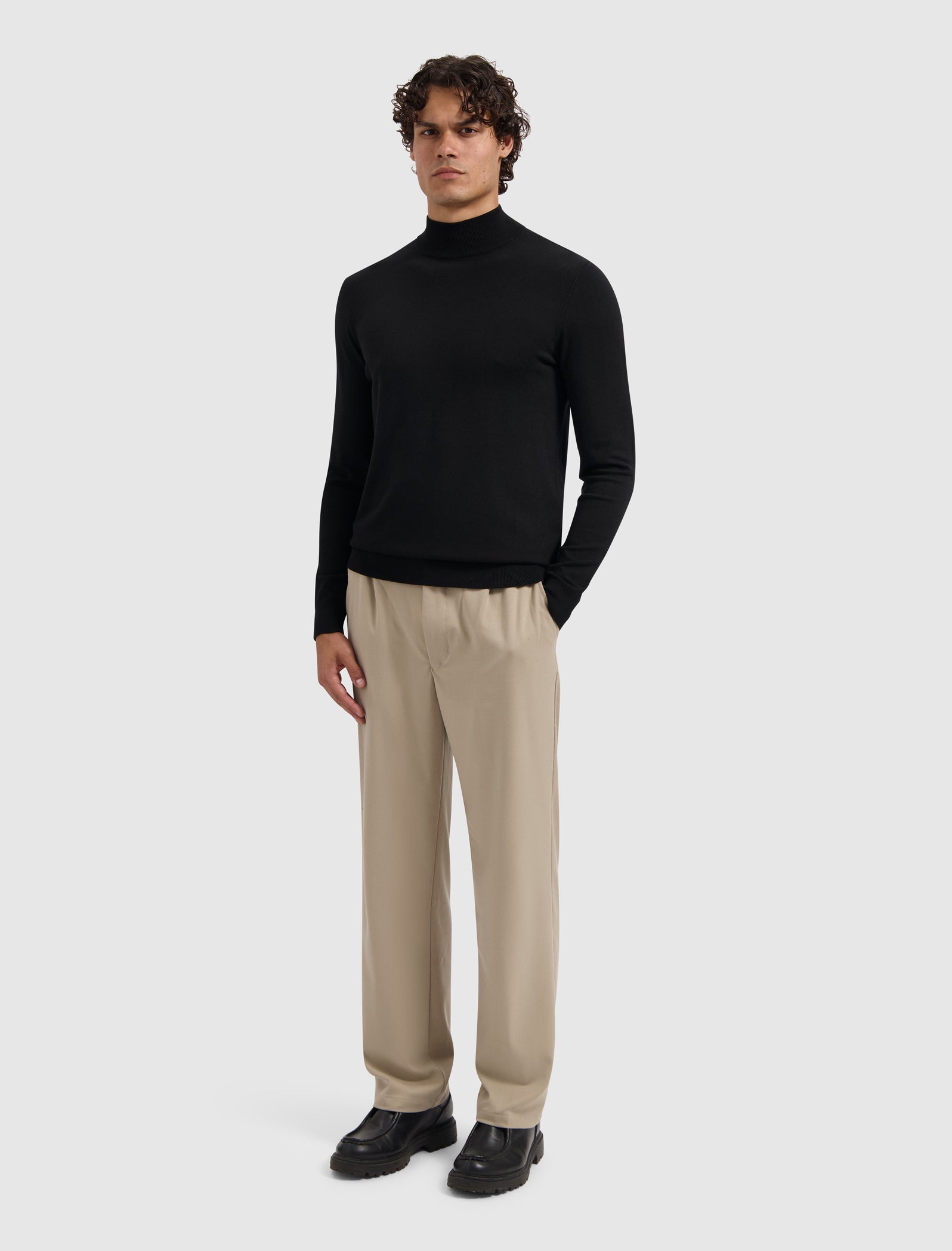 Essential Knit Mockneck Sweater | Black