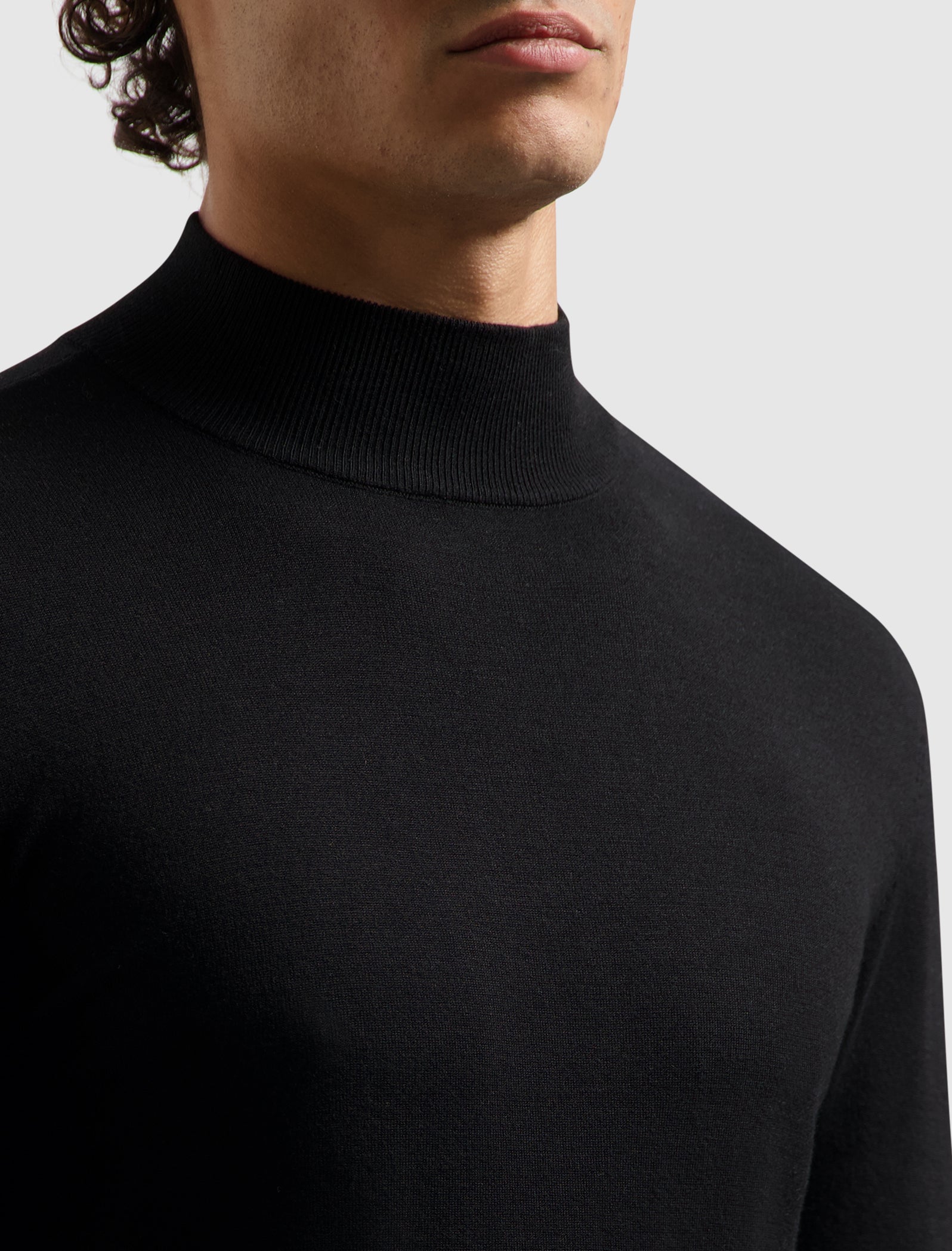 Essential Knit Mockneck Sweater | Black