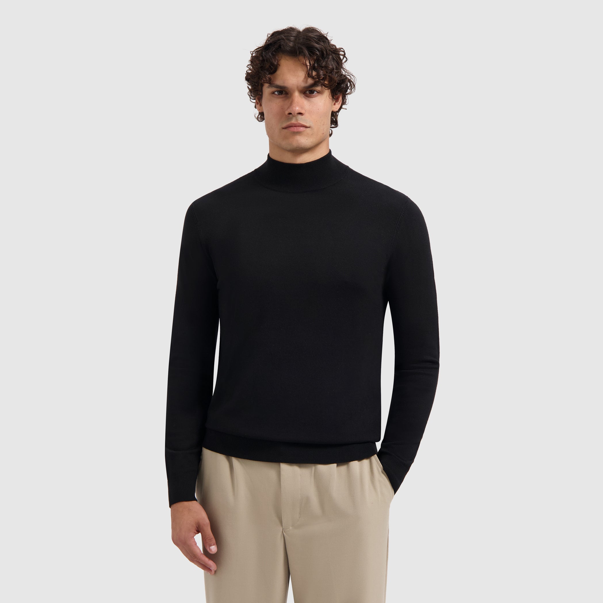 Essential Knit Mockneck Sweater | Black