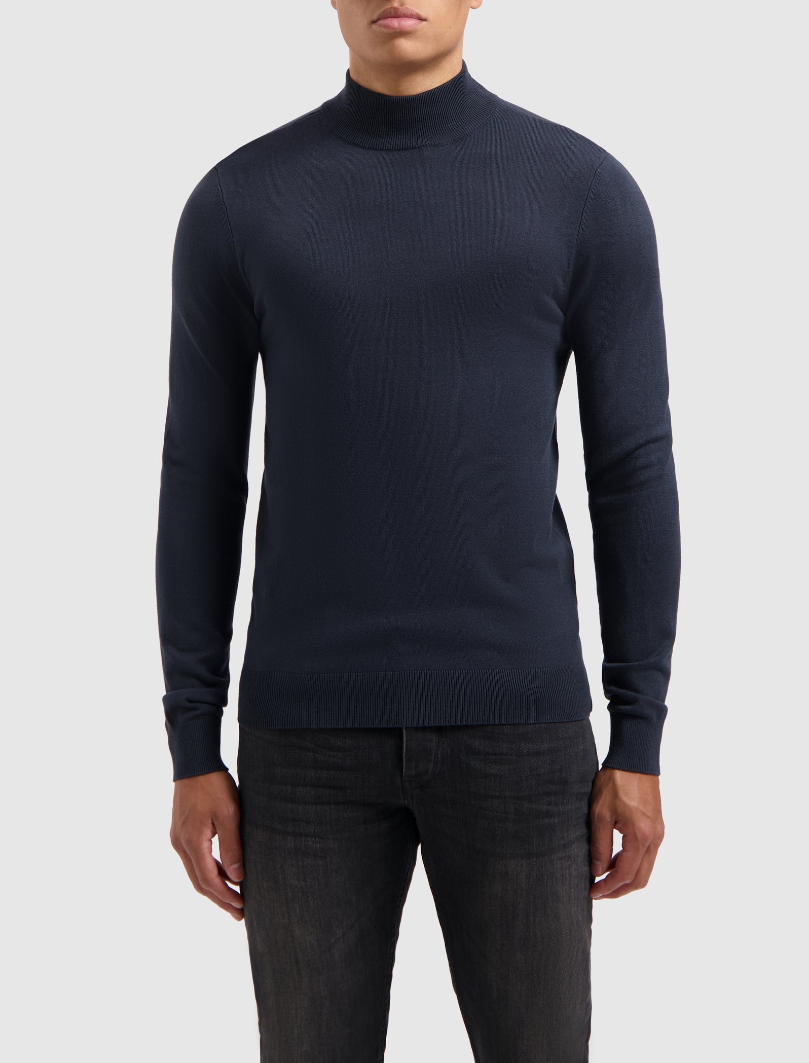 Essential Knit Mockneck Sweater | Navy