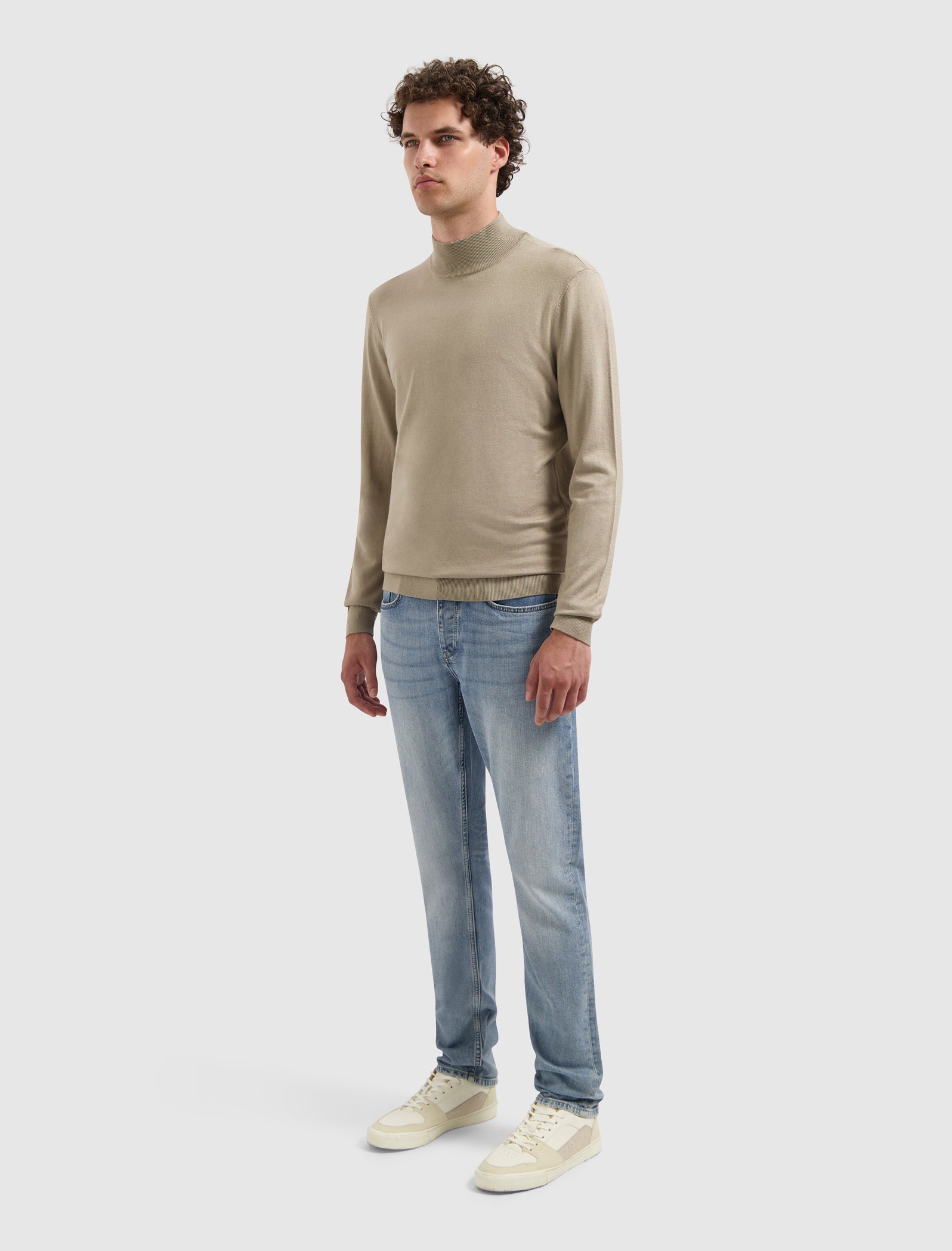 Essential Knit Mockneck Sweater | Taupe