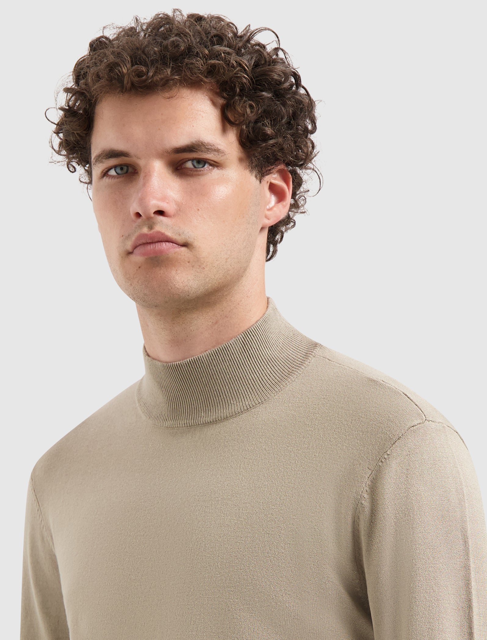 Essential Knit Mockneck Sweater | Taupe