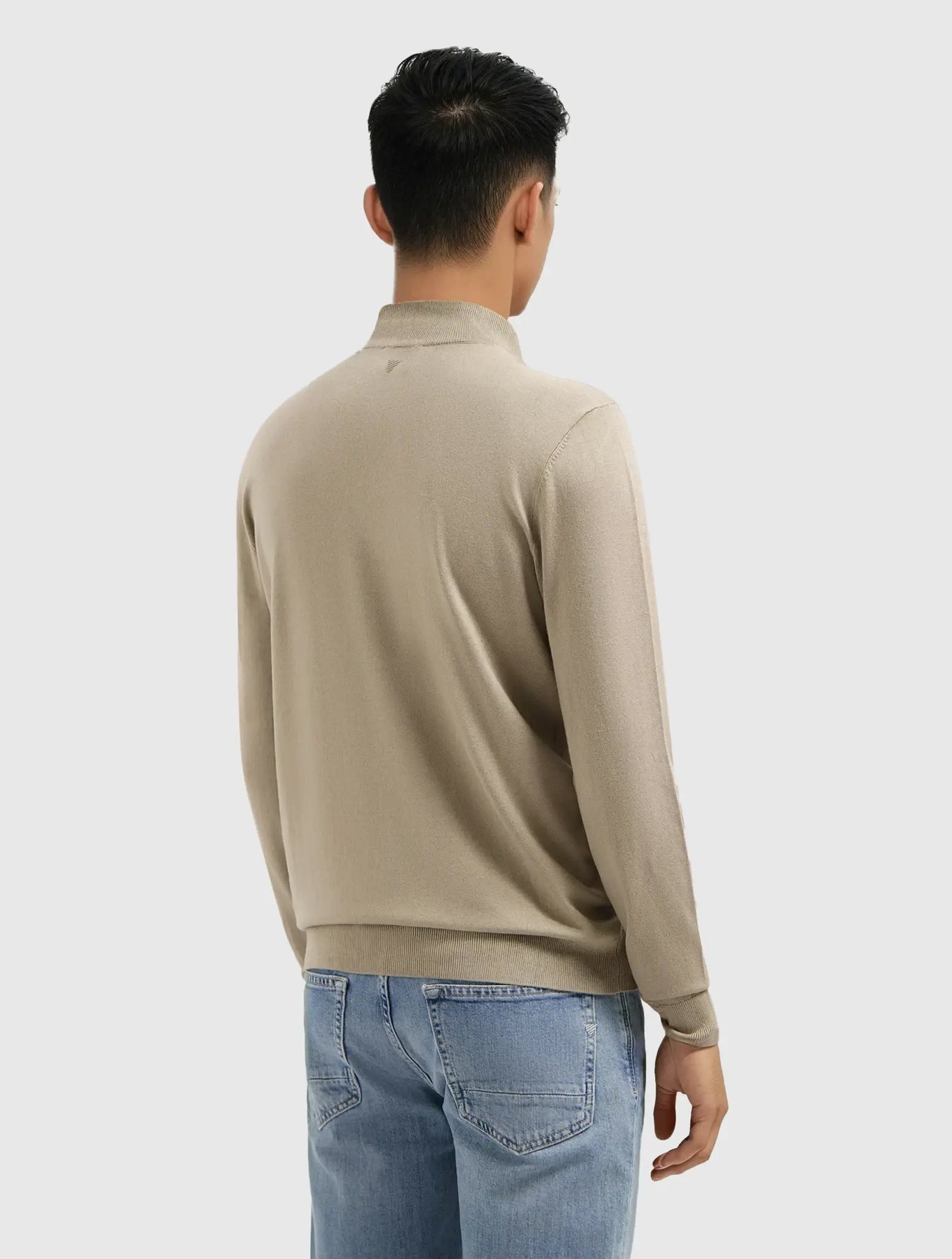 Essential Knit Mockneck Sweater | Taupe
