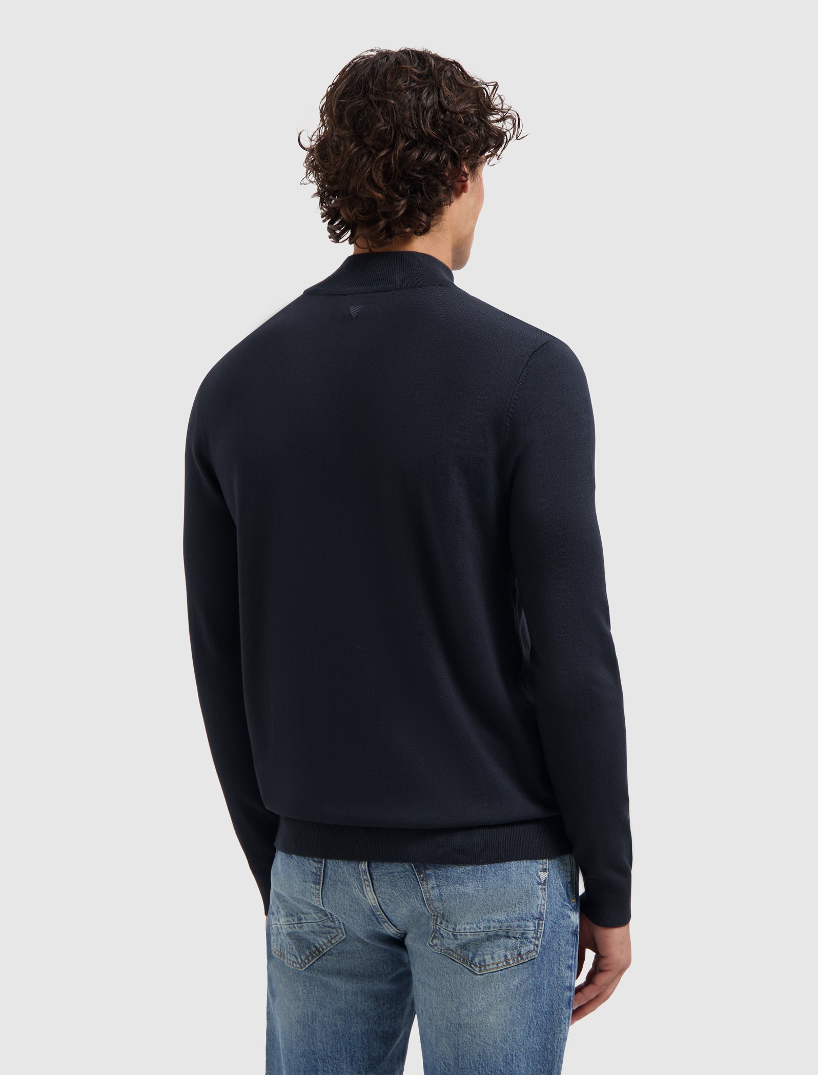 Essential Knit Mockneck Sweater | Dark Navy