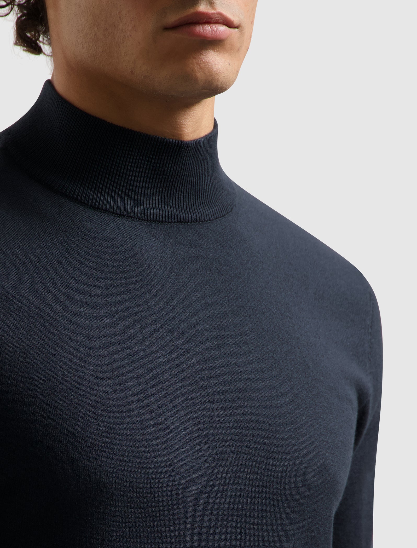 Essential Knit Mockneck Sweater | Dark Navy