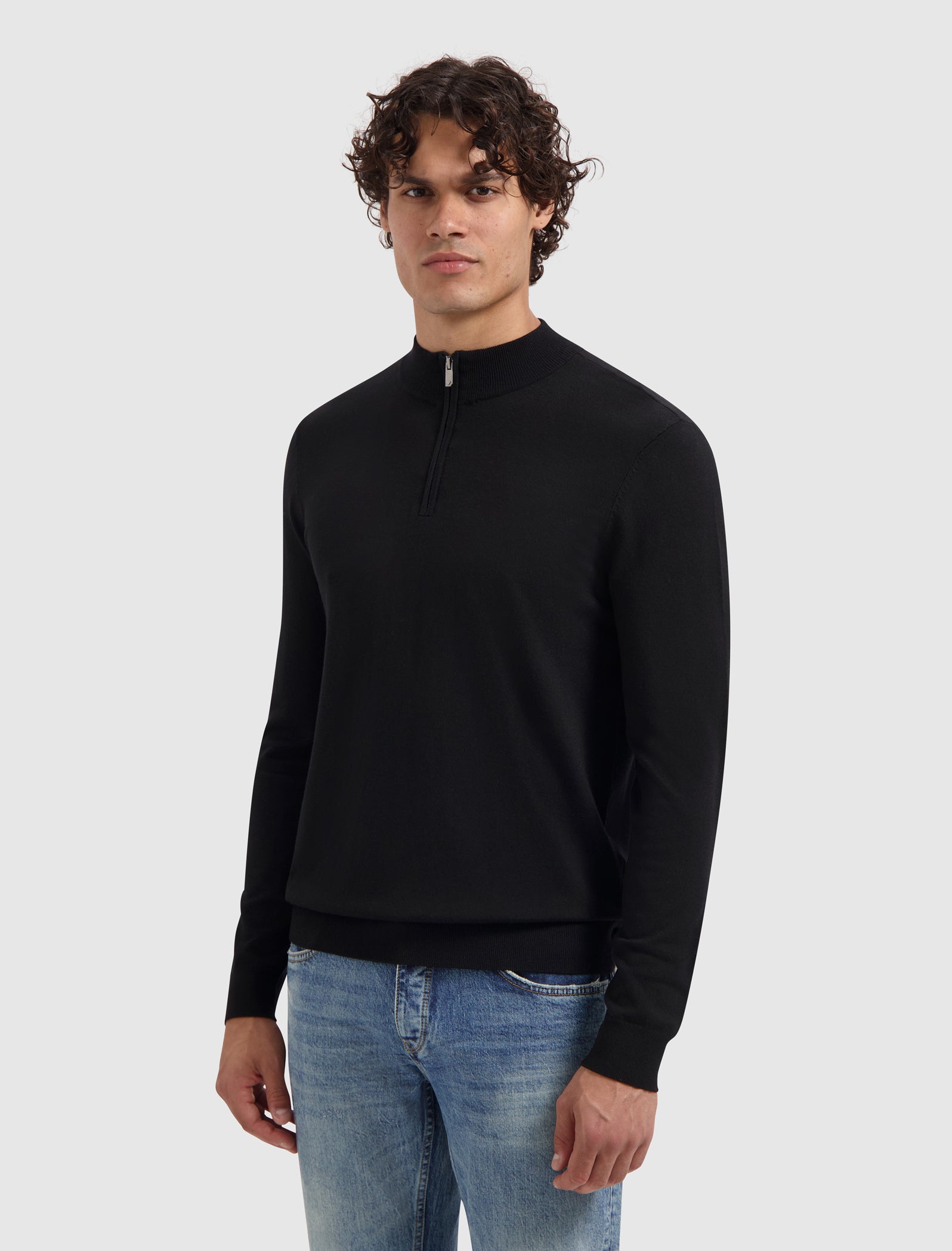 Essential Knit Half-zip Sweater | Black