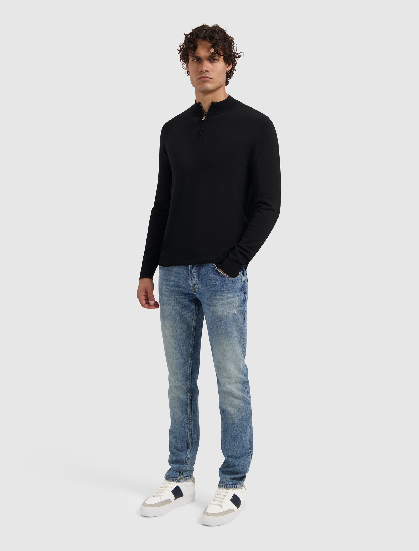 Essential Knit Half-zip Sweater | Black