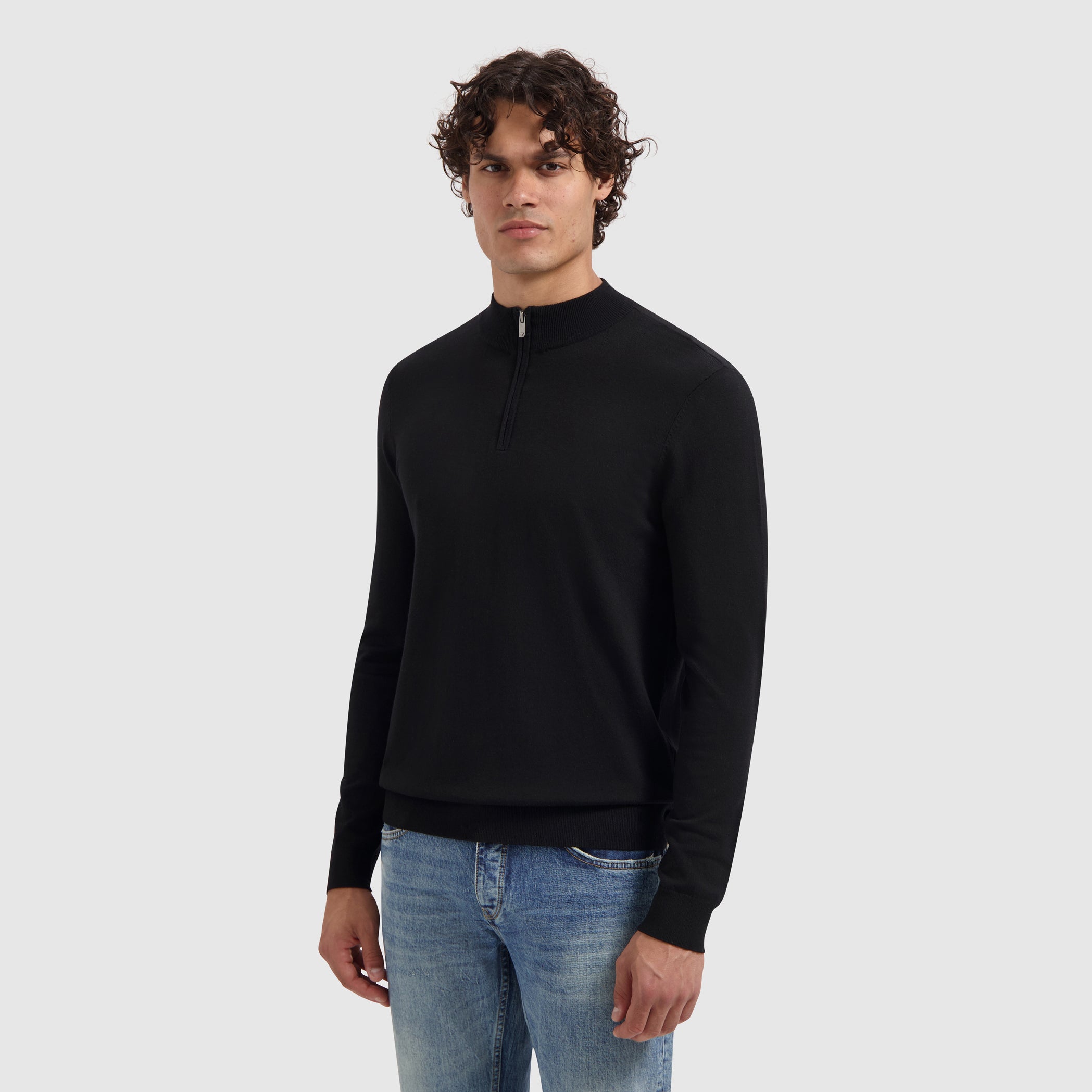 Essential Knit Half-zip Sweater | Black