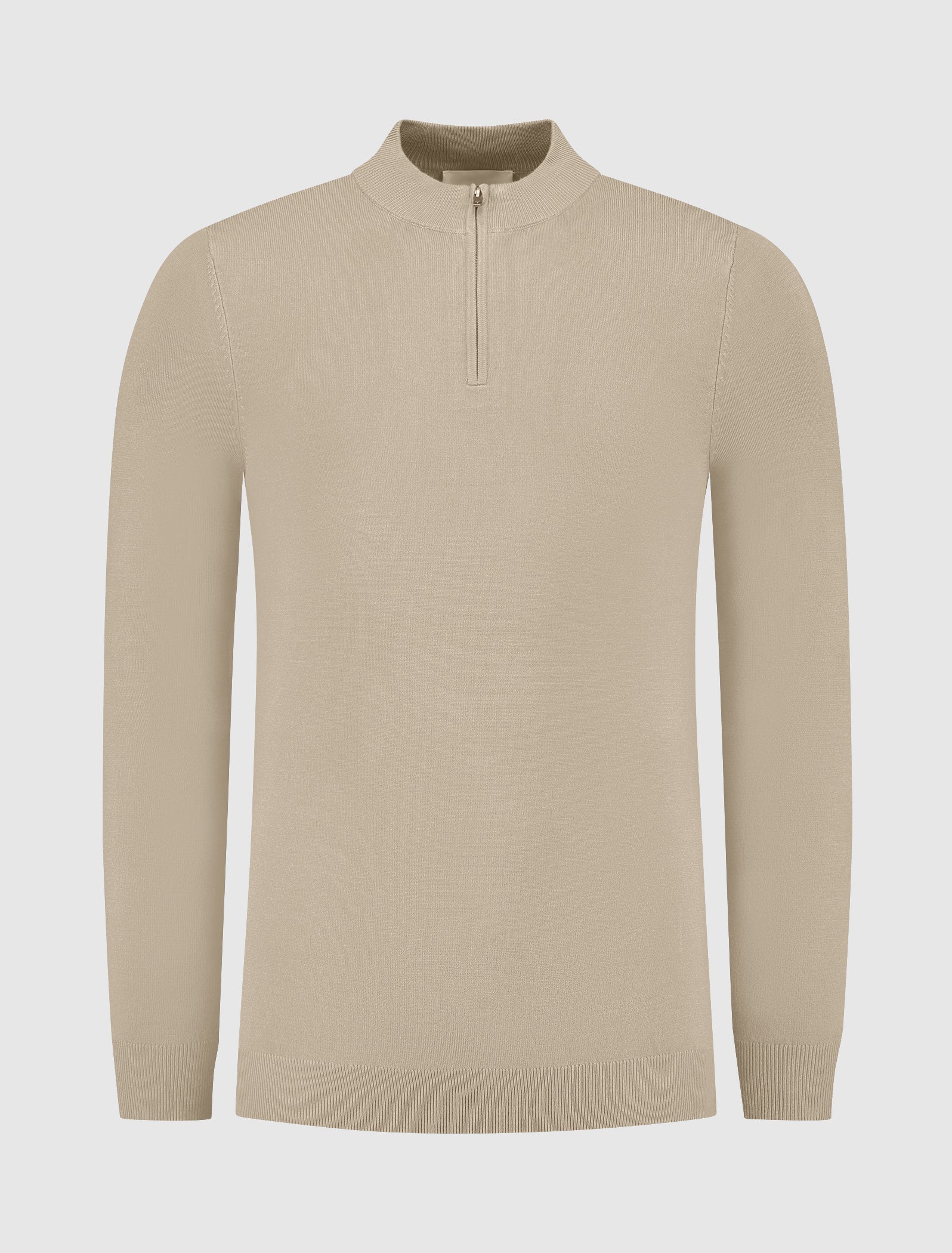 Essential Knit Half-zip Sweater | Taupe