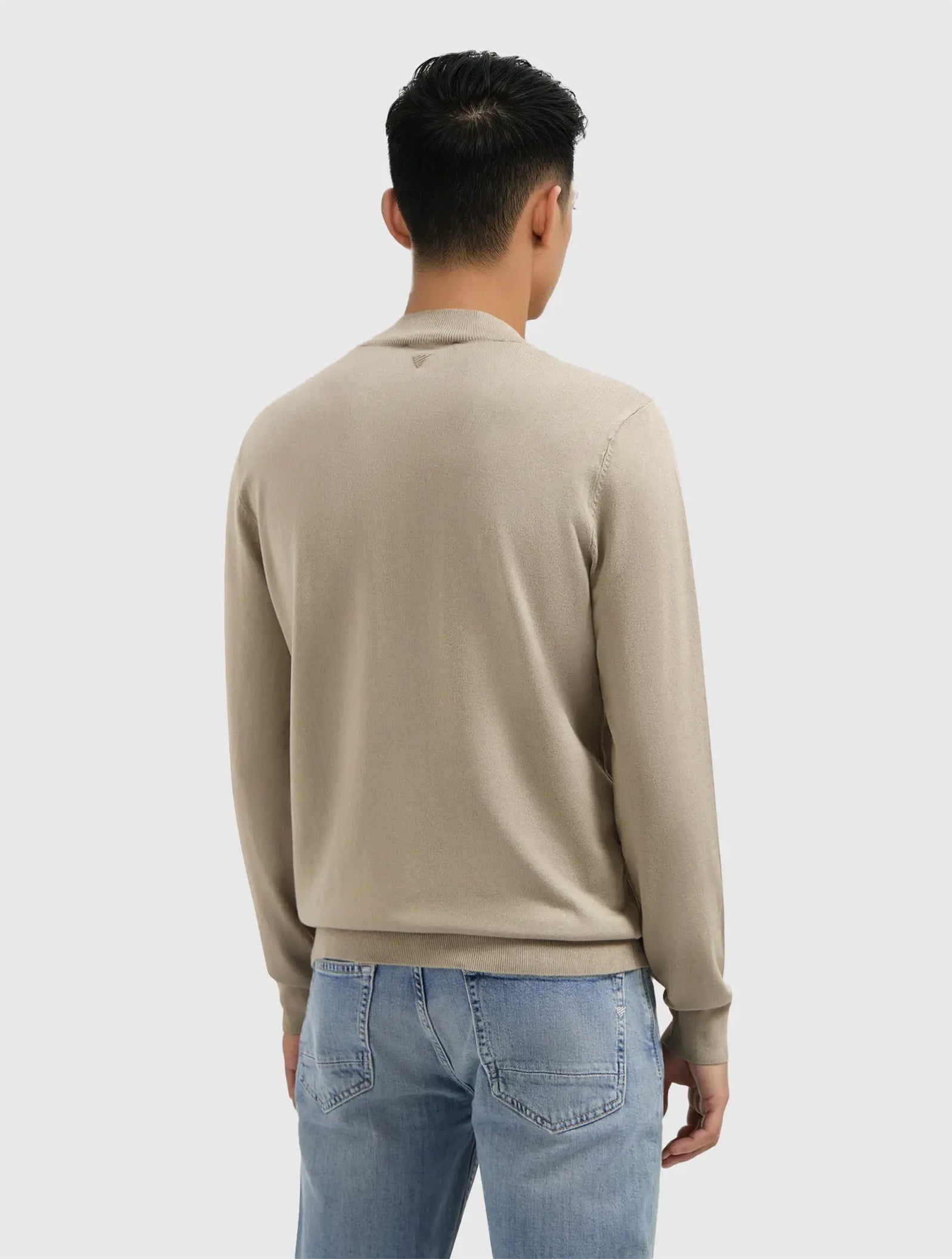 Essential Knit Half-zip Sweater | Taupe
