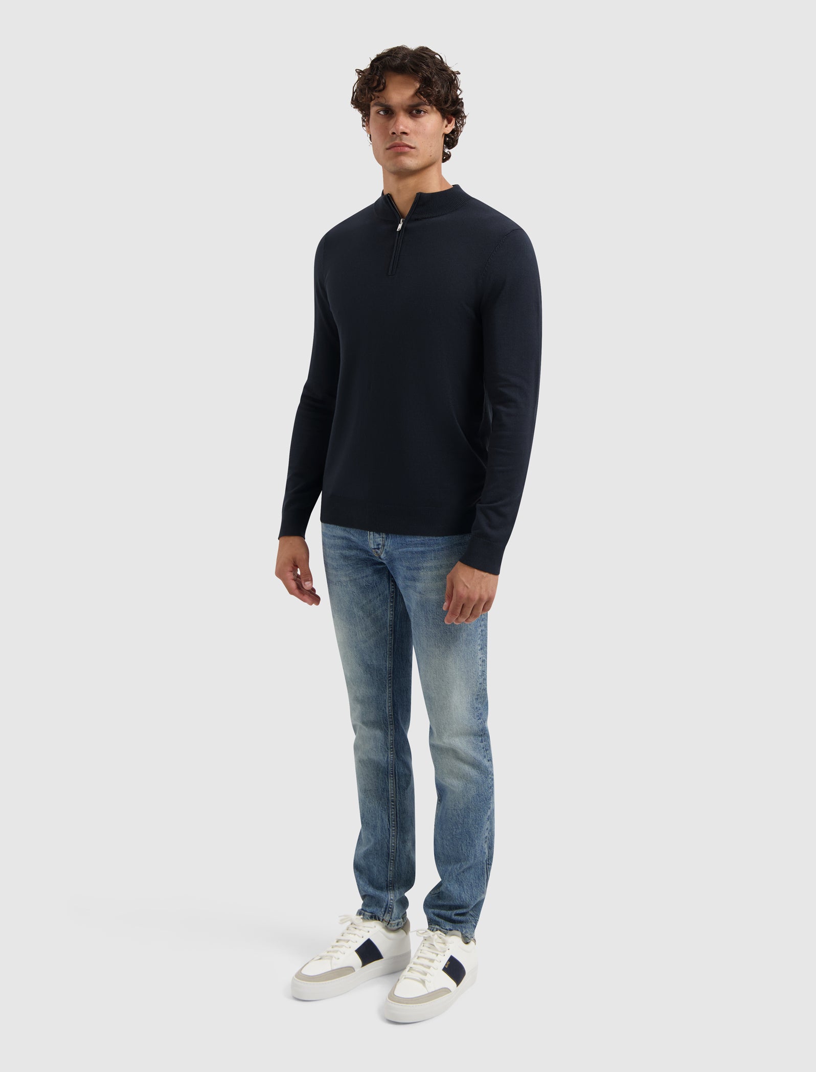 Essential Knit Half-zip Sweater | Dark Navy