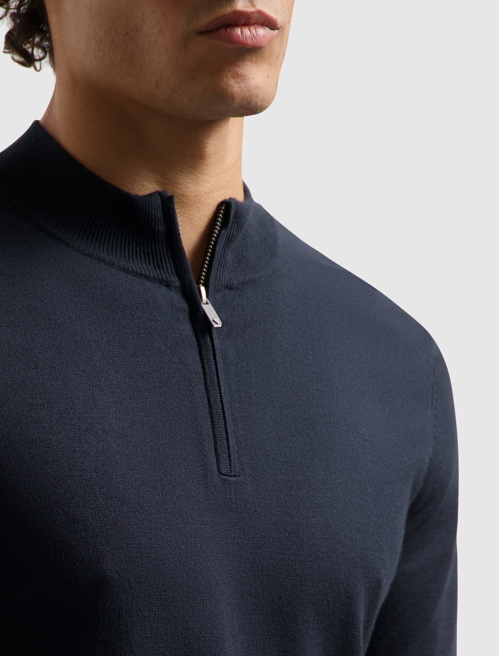 Essential Knit Half-zip Sweater | Dark Navy