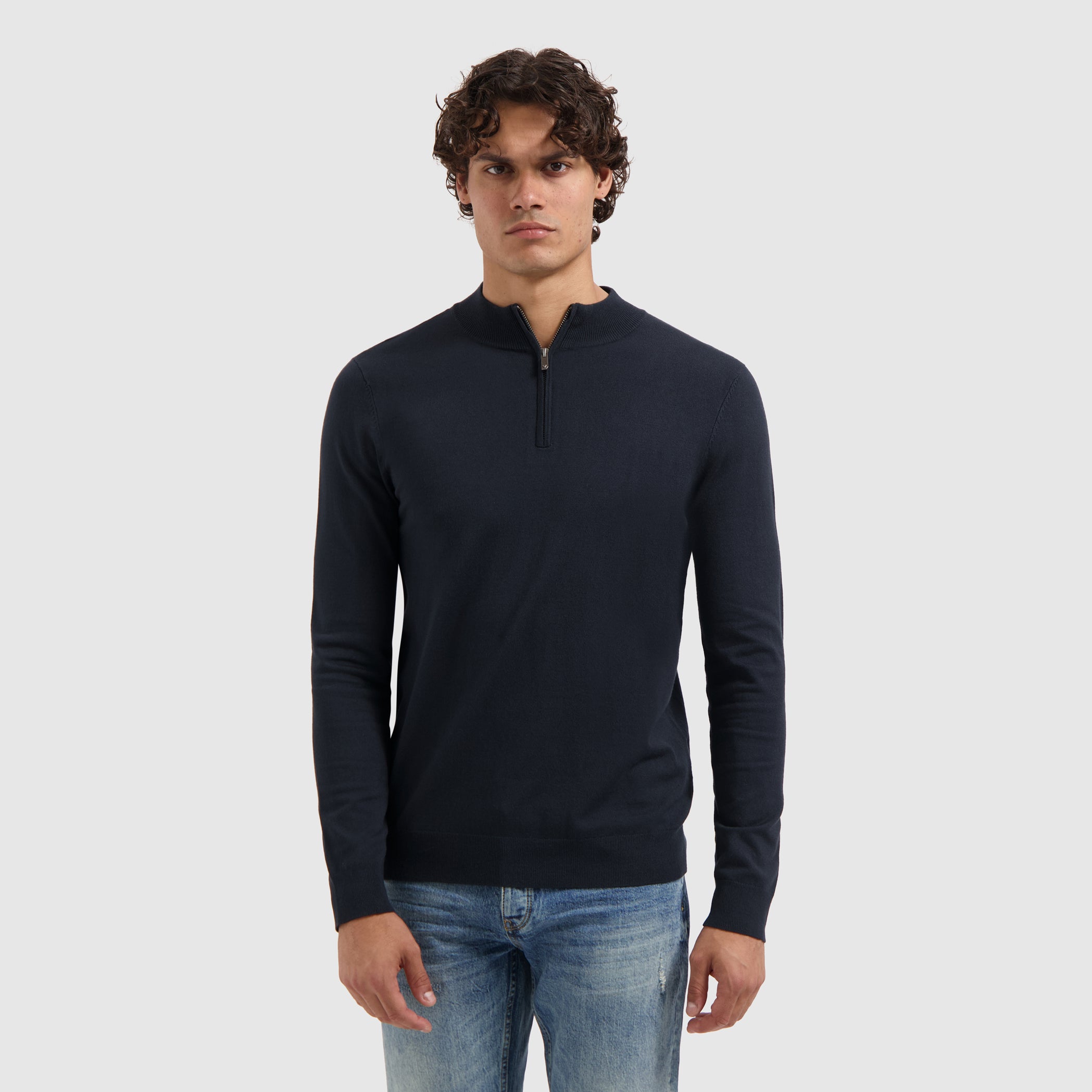 Essential Knit Half-zip Sweater | Dark Navy
