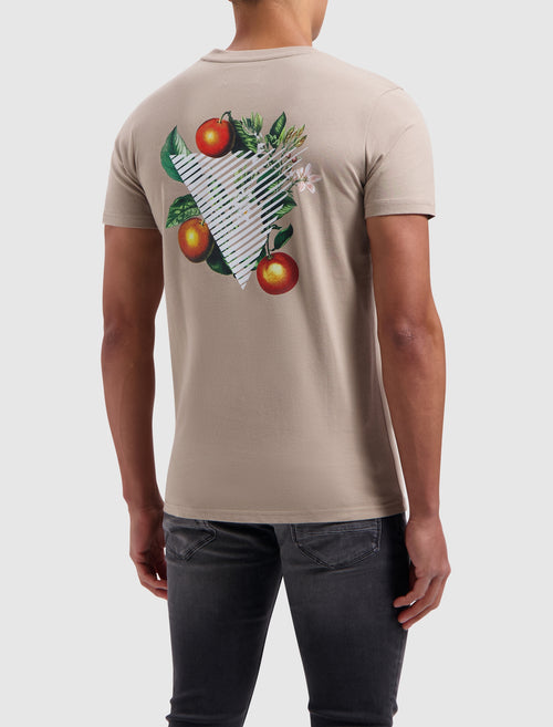 Triangle Orange Branch T-shirt | Taupe