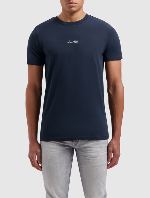 Monogram Back Print T-shirt | Navy