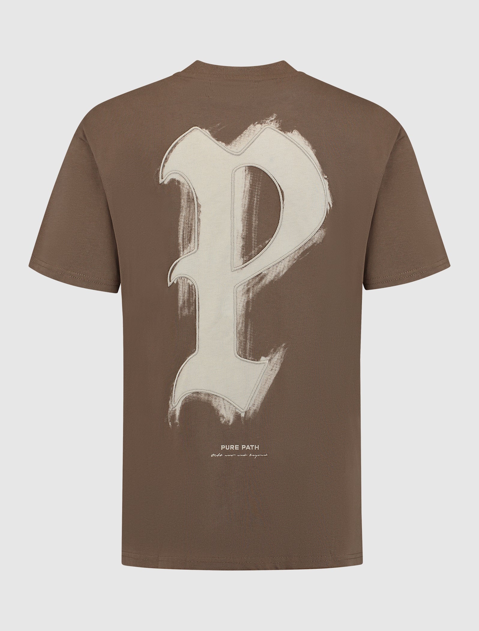 Brushstroke Initial T-shirt | Brown