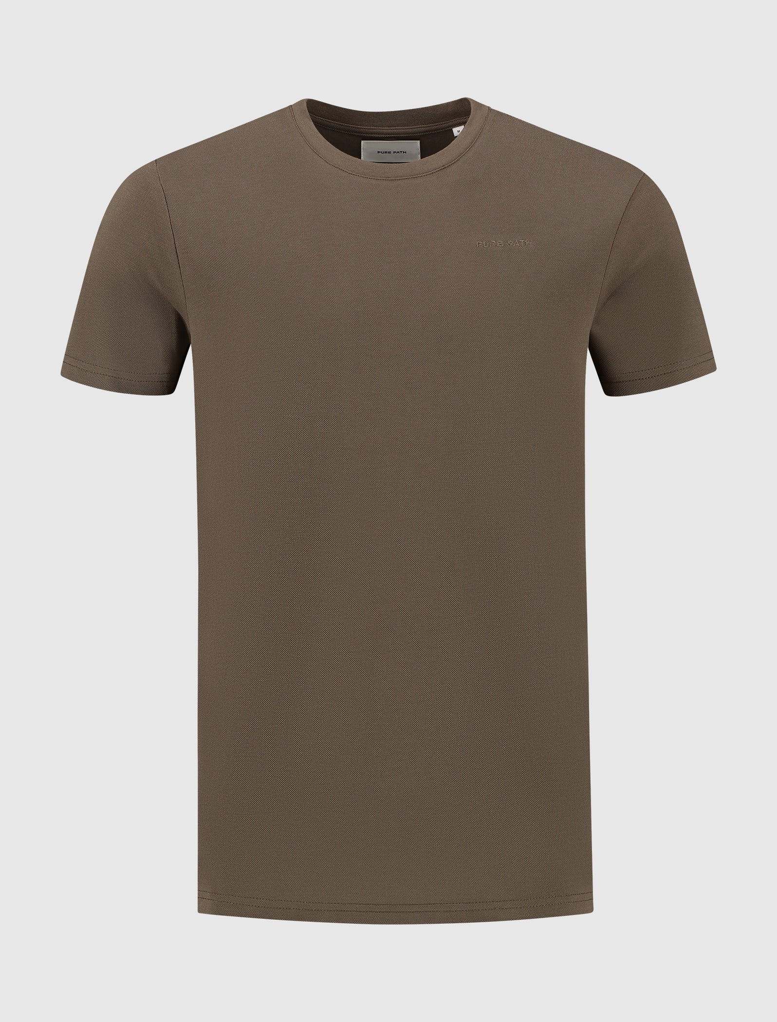 Embroidery Waffle T-shirt | Brown