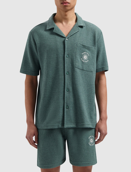 Bouclé Shortsleeve Shirt | Faded Green