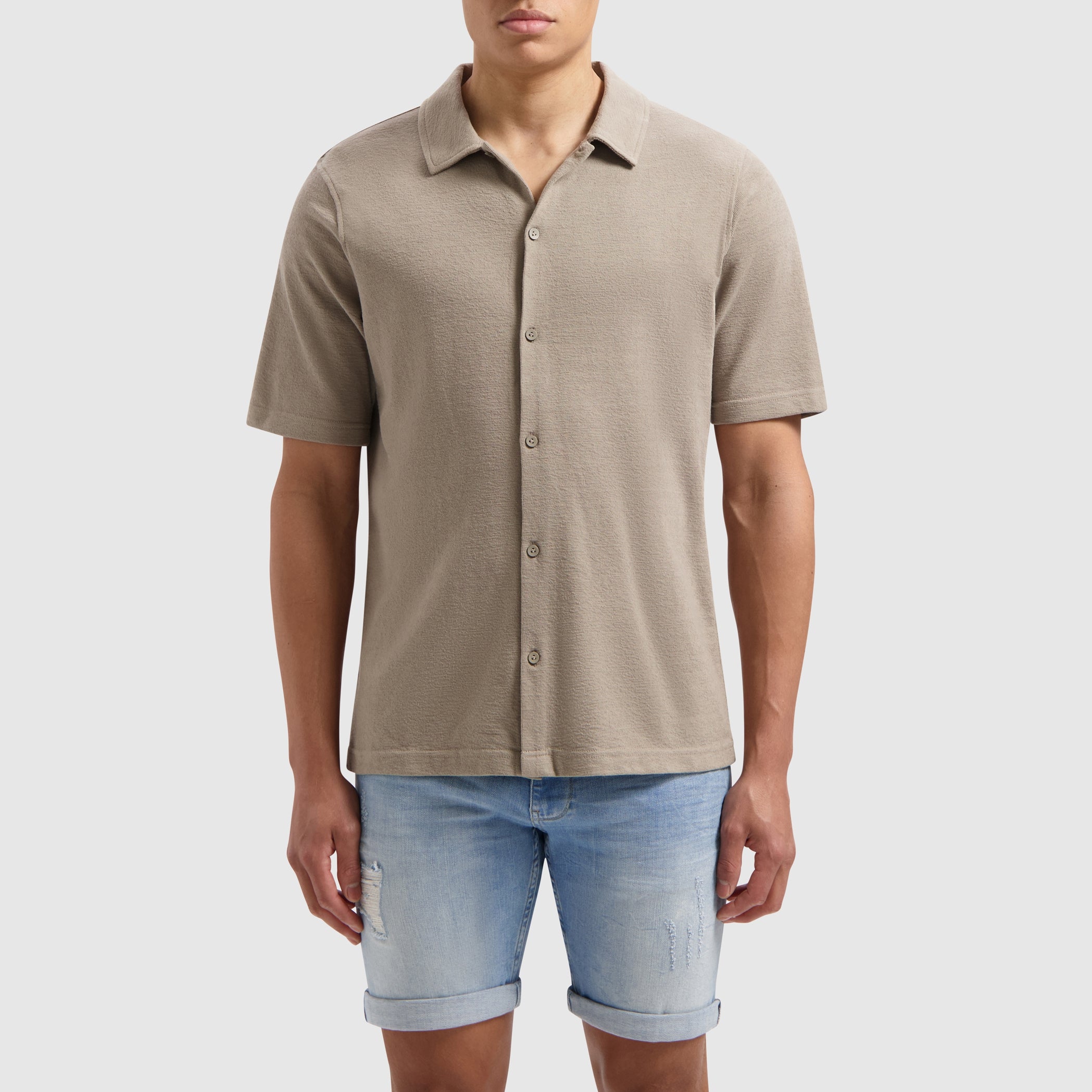 Short Sleeve Jersey Shirt | Taupe