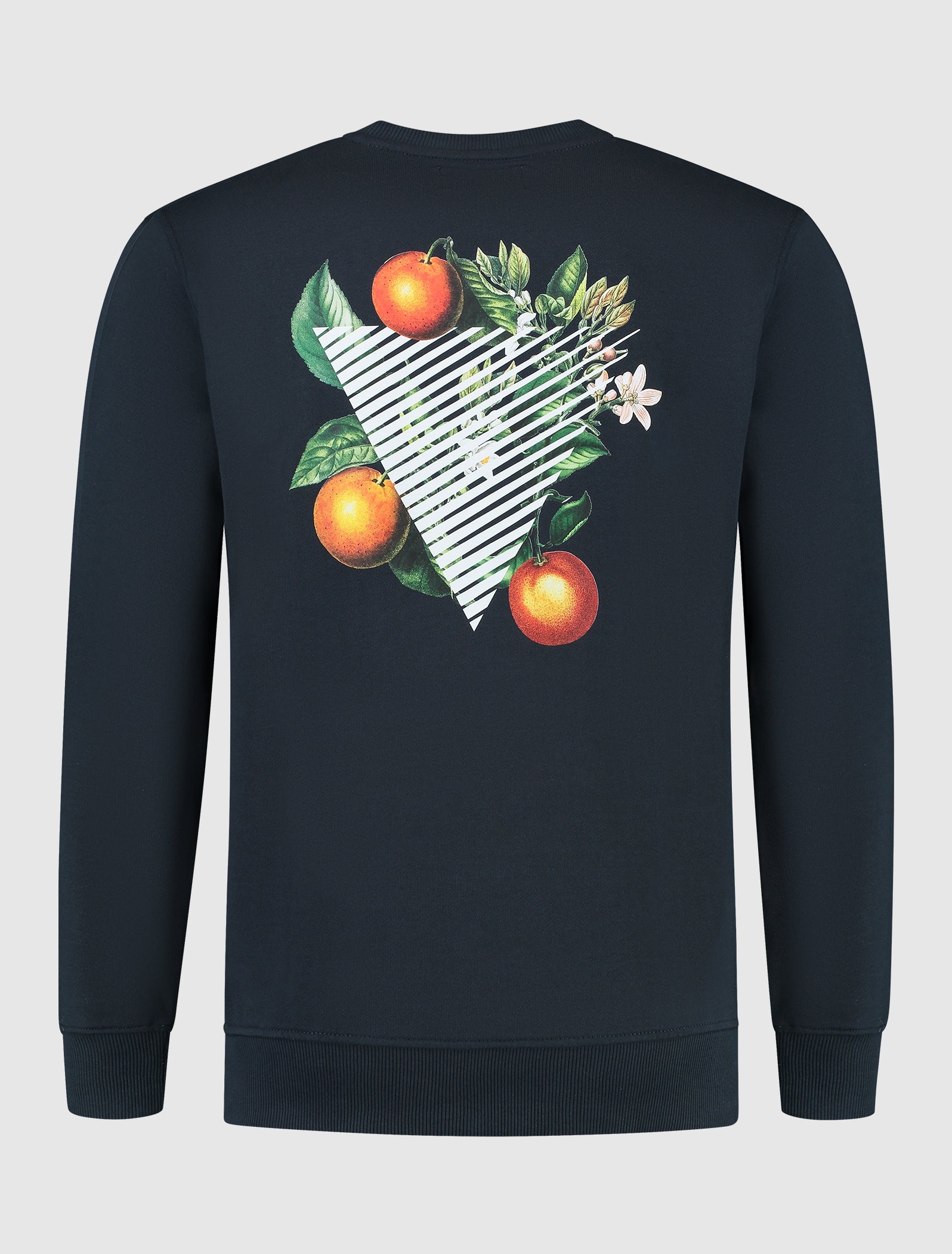 Triangle Orange Branch Sweater | Navy