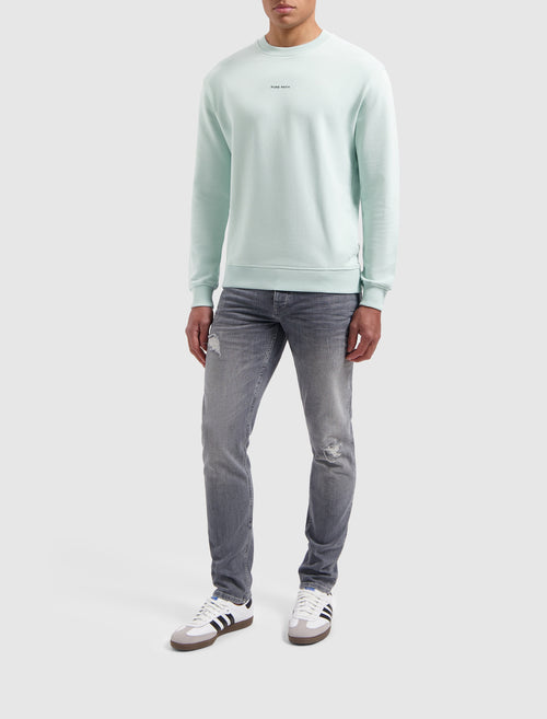 Brushstroke Initial Sweater | Mint