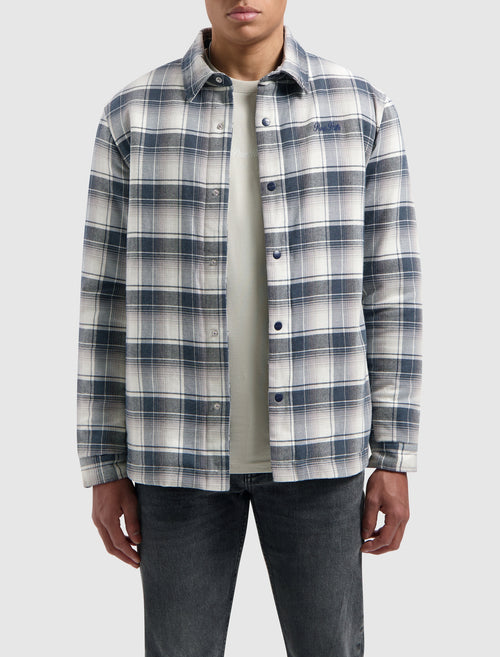 Checked Flannel Jacket | Navy
