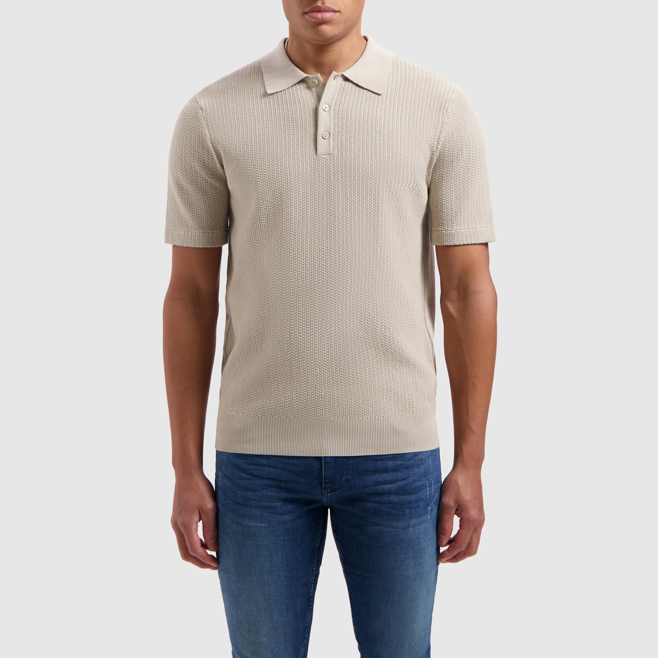 Structure Knitwear Polo | Sand