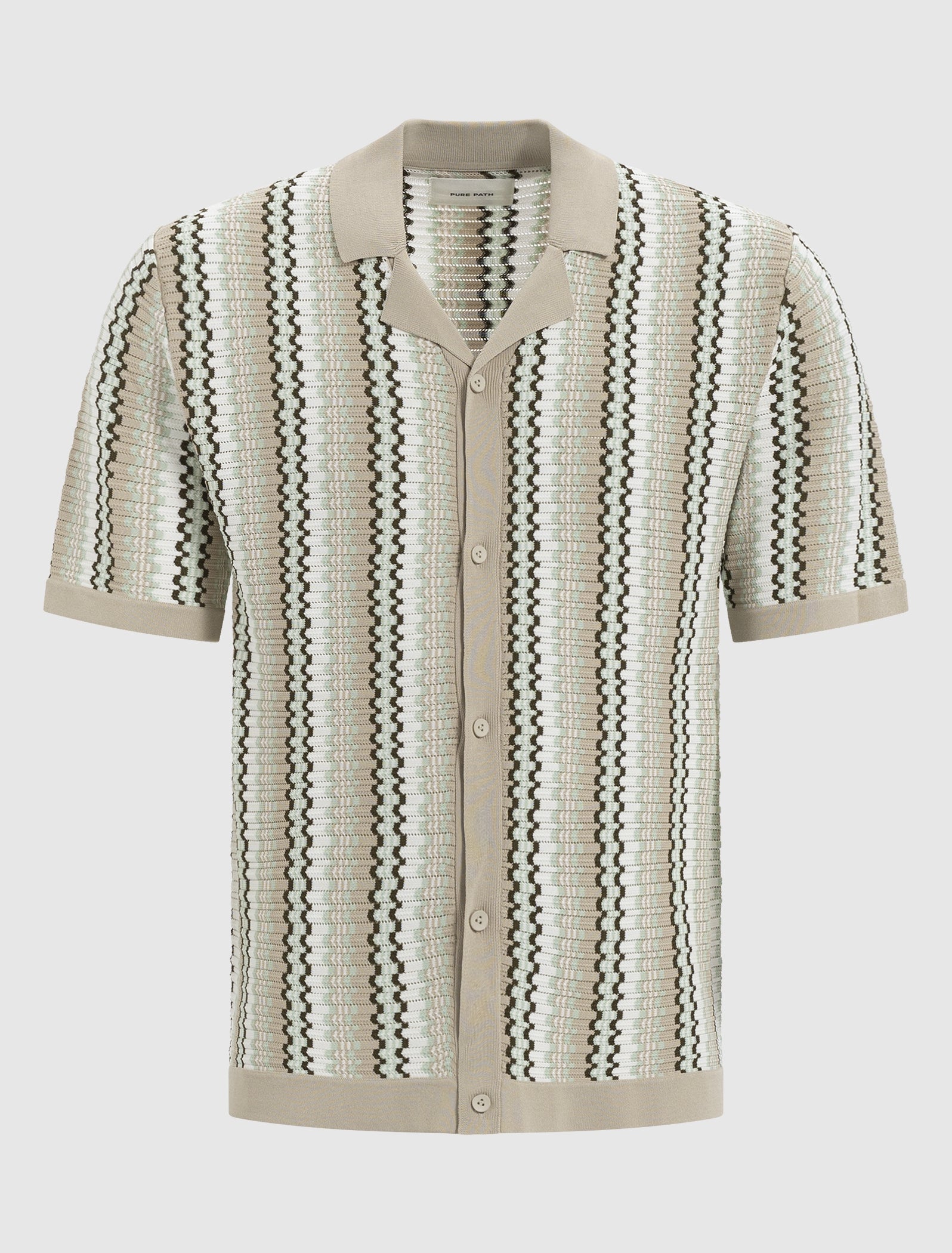 Striped Knitwear Shirt | Sand