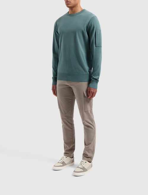 Pocket Sleeve Knitwear Sweater | Faded Green