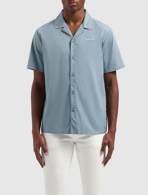 Wordmark Short Sleeve Shirt | Blue