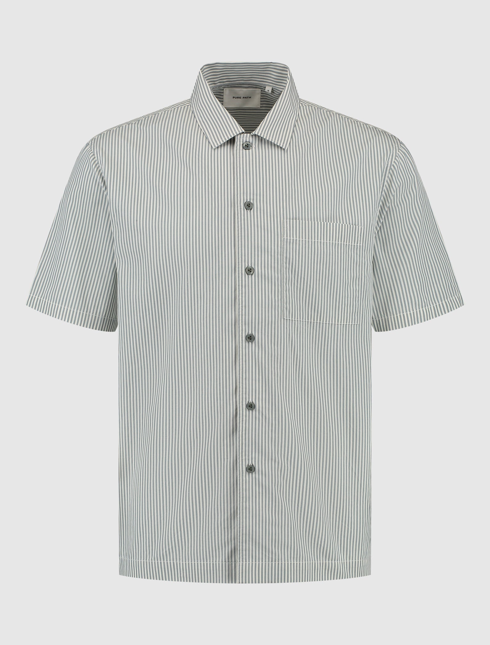 Vertical Striped Shortsleeve Shirt | Blue