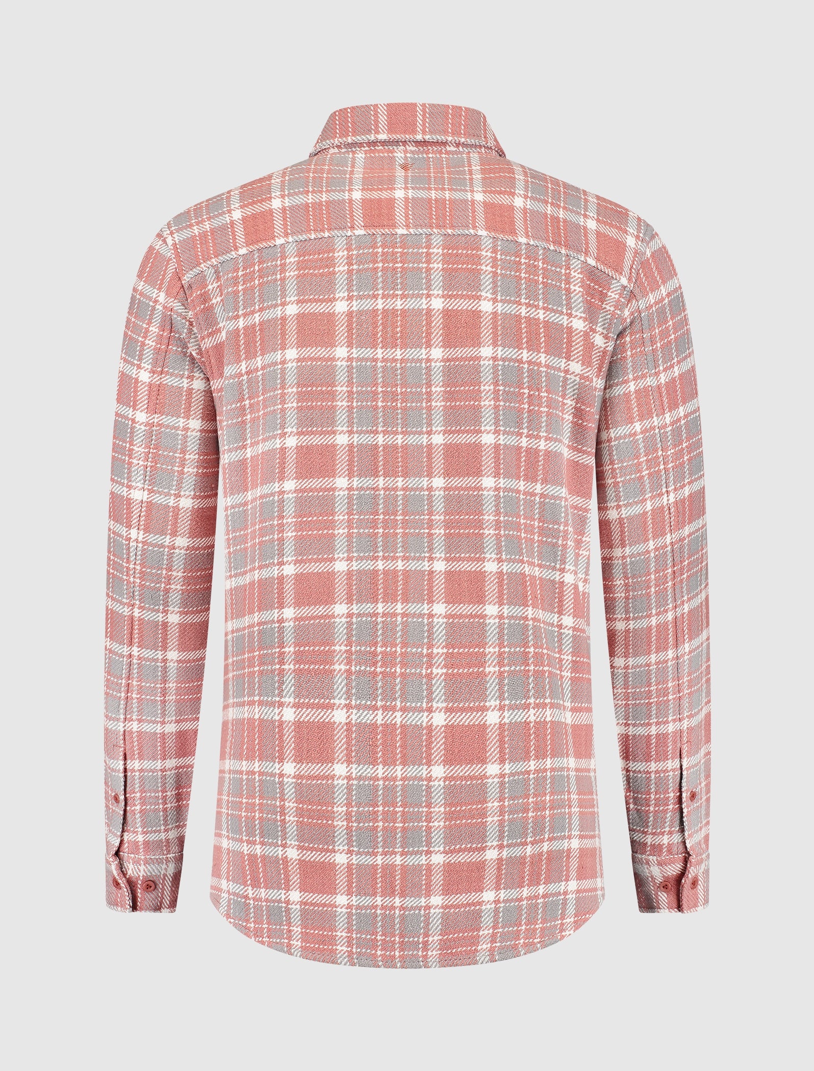 Heavy Twill Checked Shirt | Dark Peach