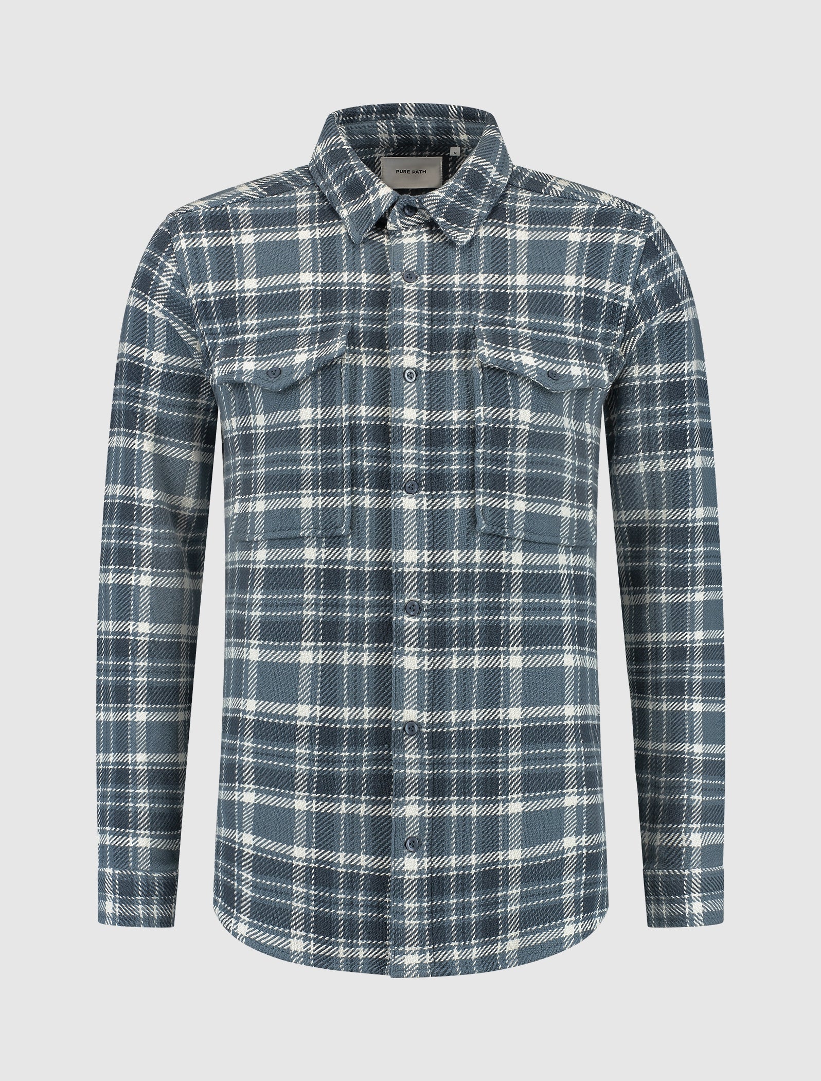 Heavy Twill Checked Shirt | Blue
