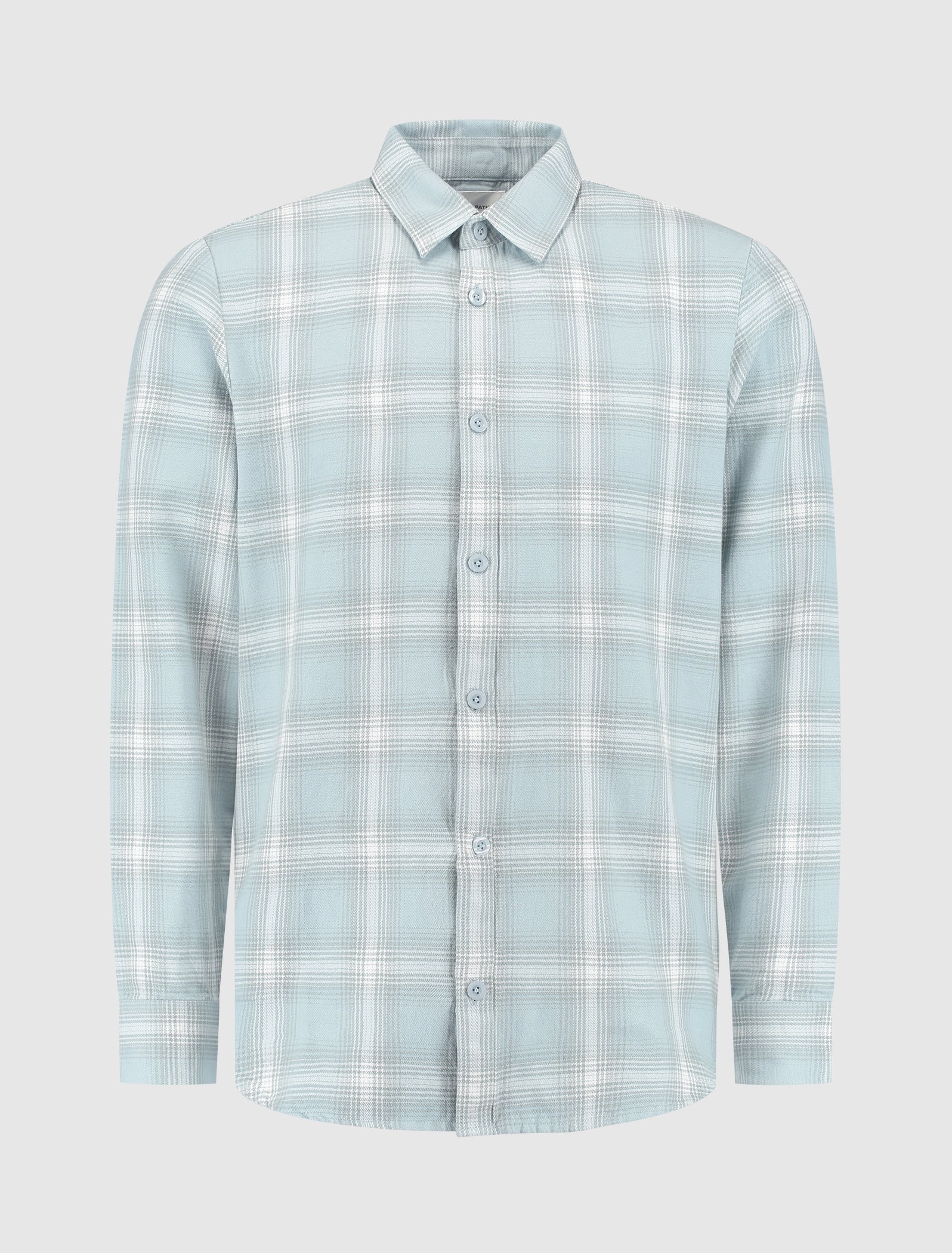 Twill Checked Overshirt | Light Blue