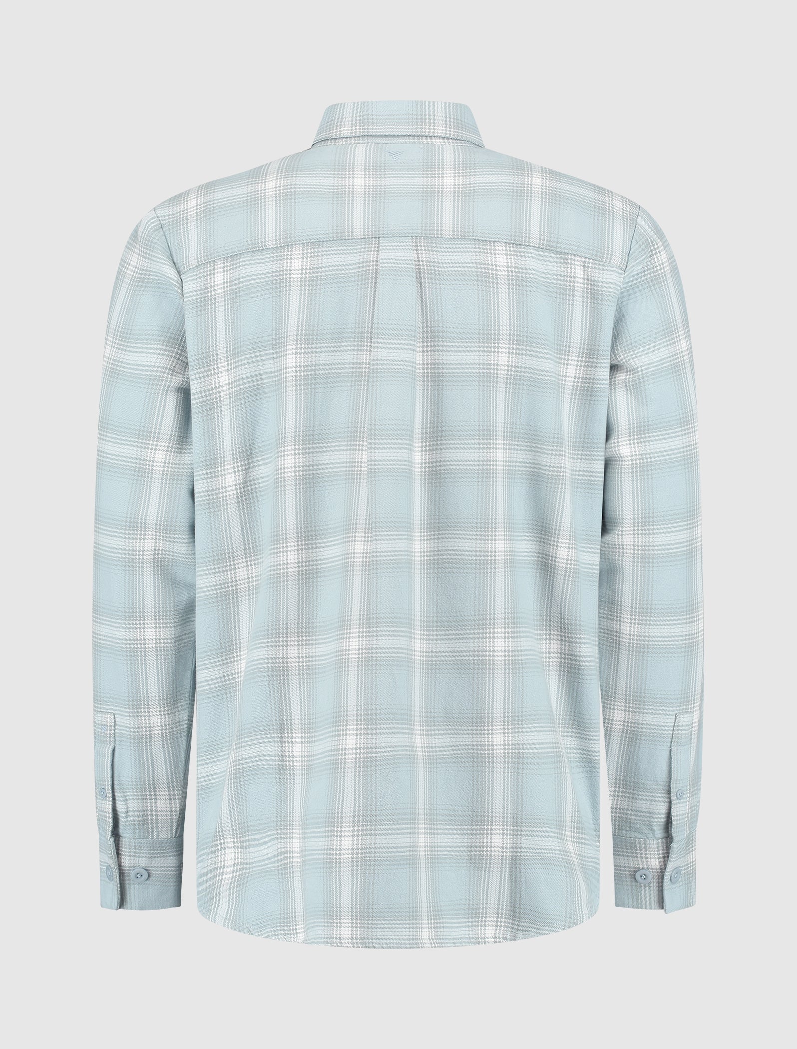 Twill Checked Overshirt | Light Blue