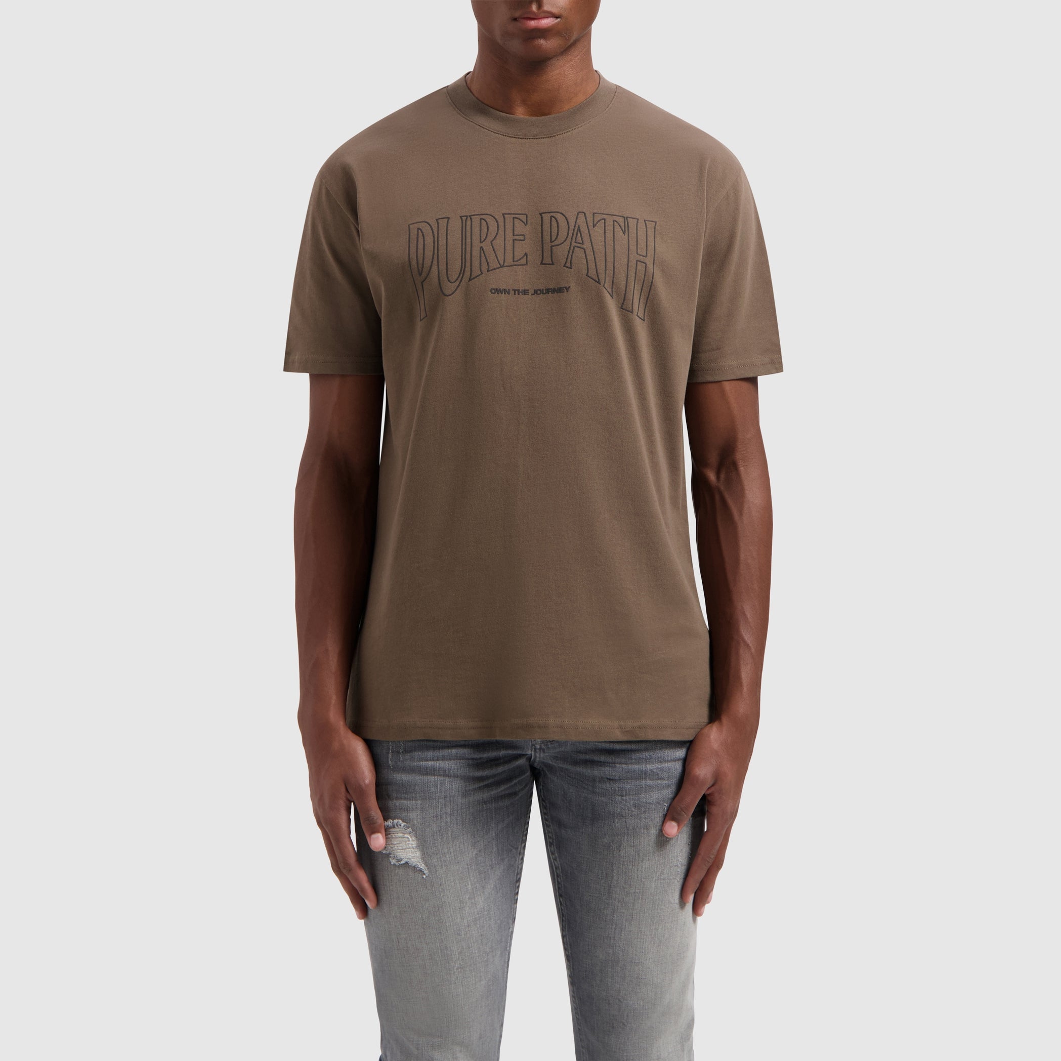 Outline Focus T-shirt | Brown