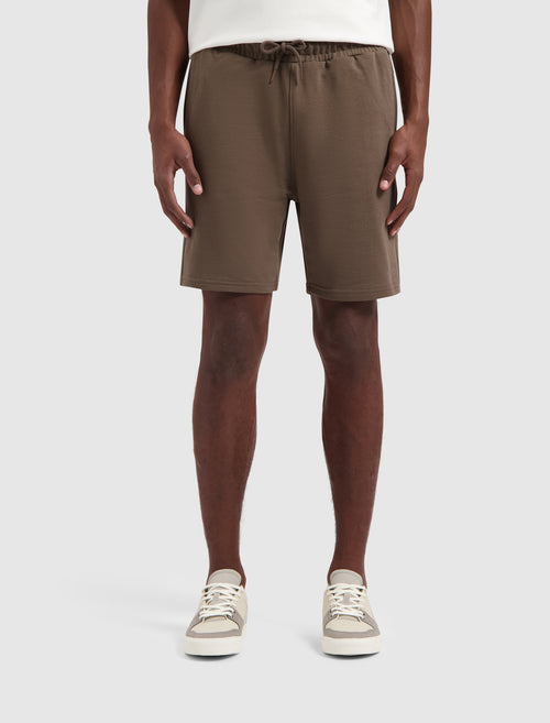 Tonal Logo Sweat Shorts | Brown