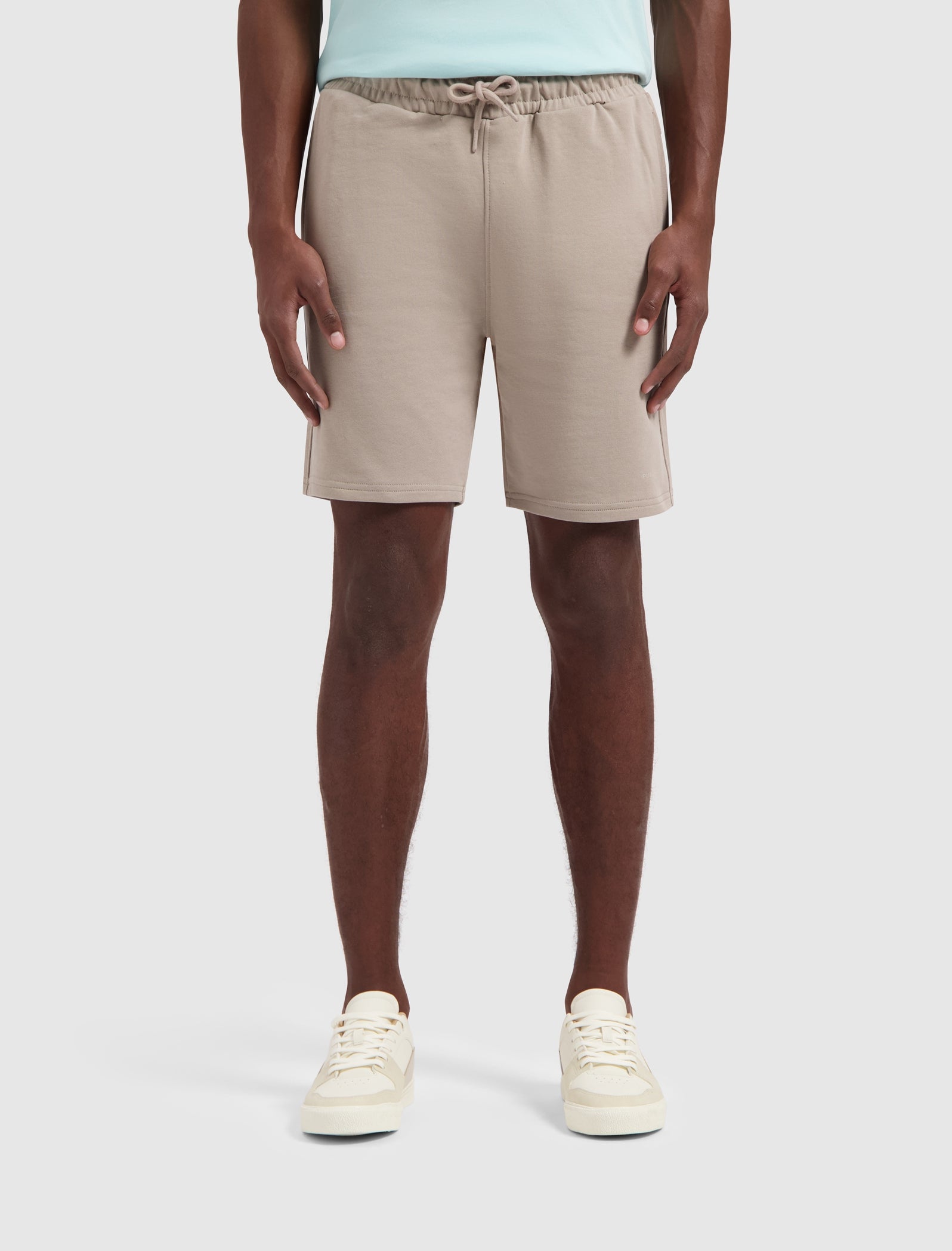 Tonal Logo Sweat Shorts | Taupe