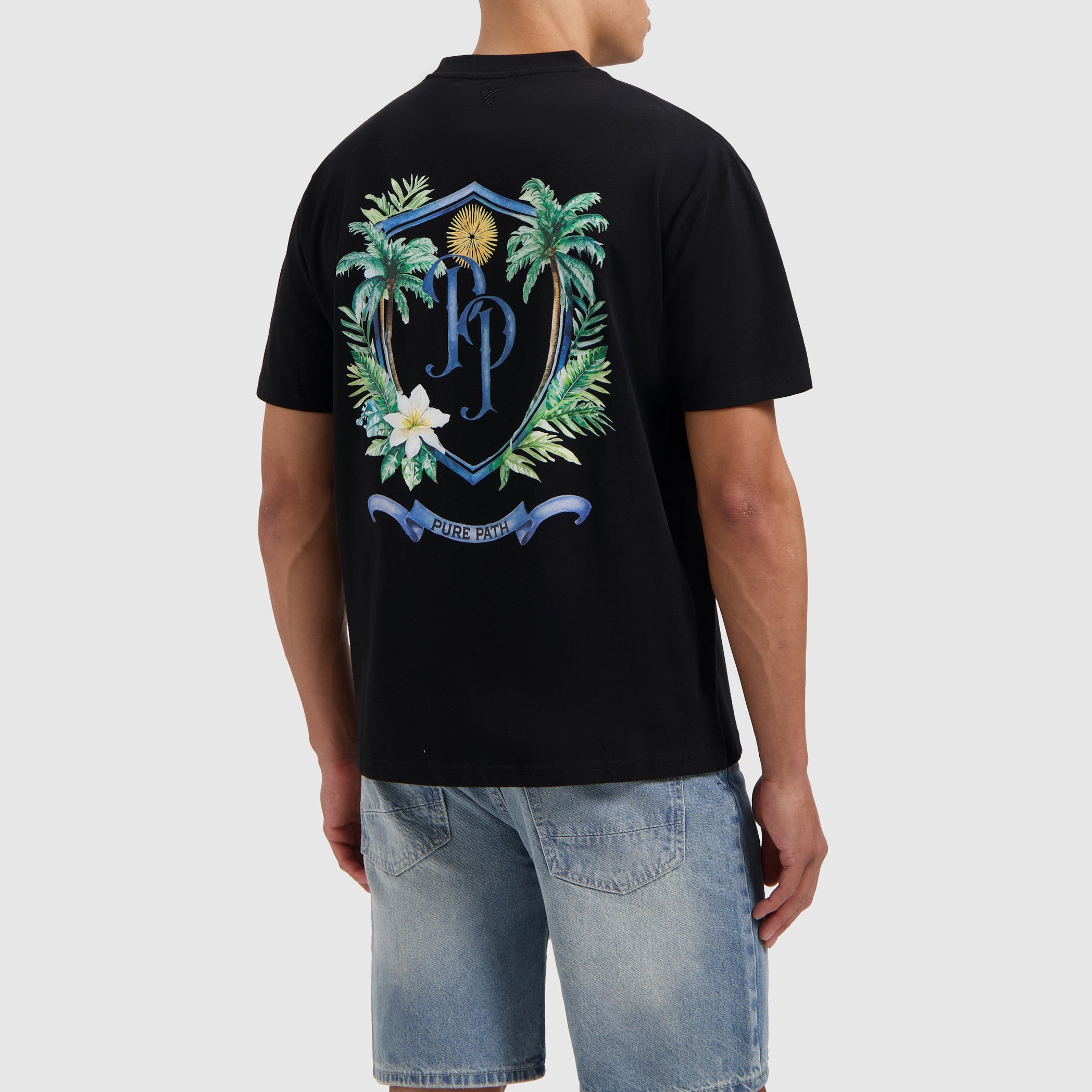 Tropical Crest T-shirt | Black