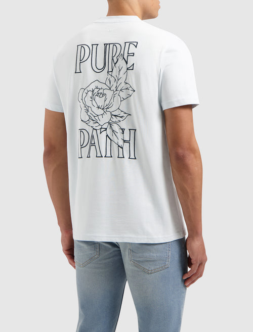 Stitched Floral T-shirt | Light Blue