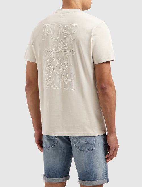 Stitched Floral T-shirt | Sand