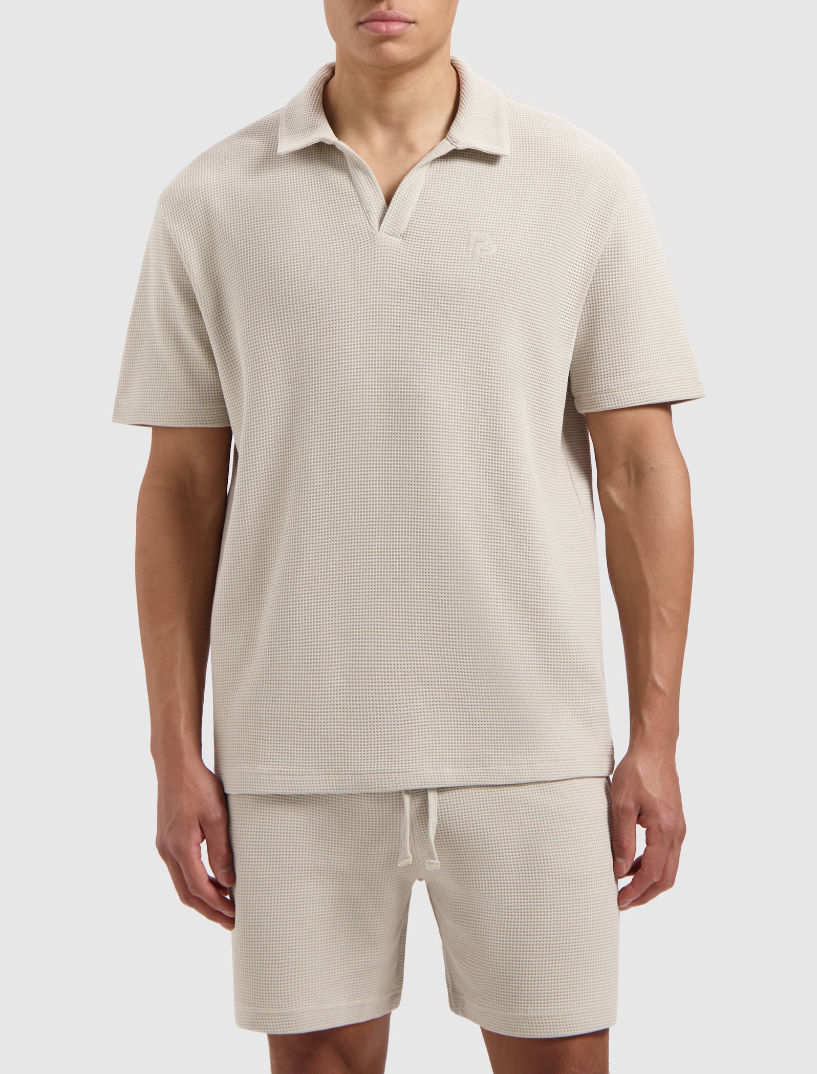 Initials Waffle Polo | Sand
