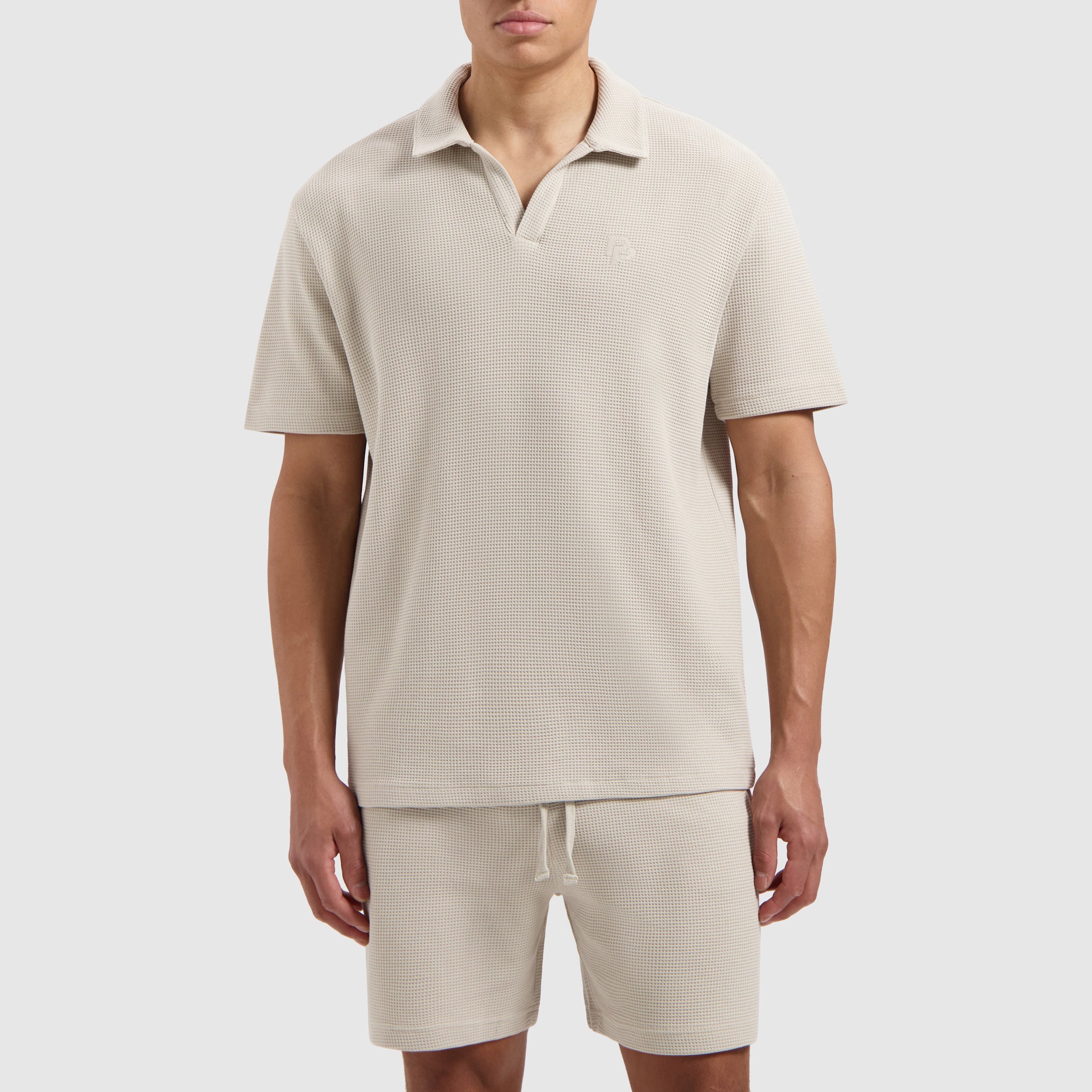 Initials Waffle Polo | Sand