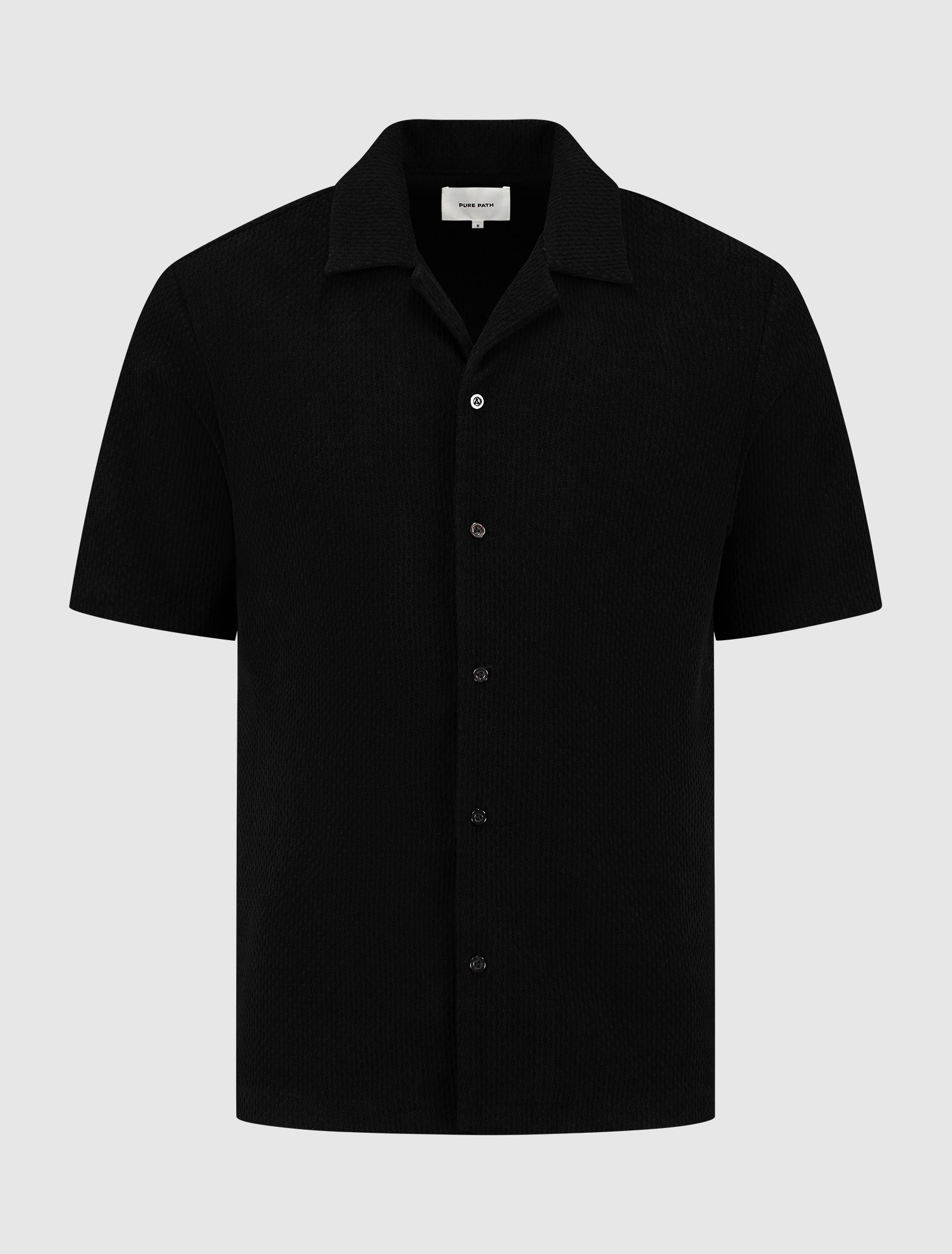 Short Sleeve Honeycomb Shirt | Black