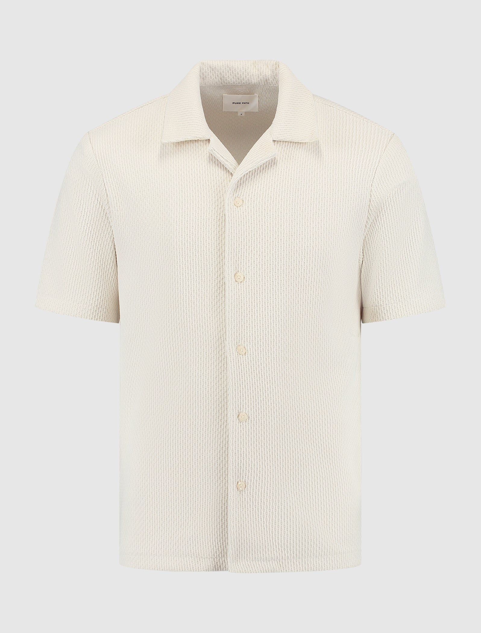 Short Sleeve Honeycomb Shirt | Ecru