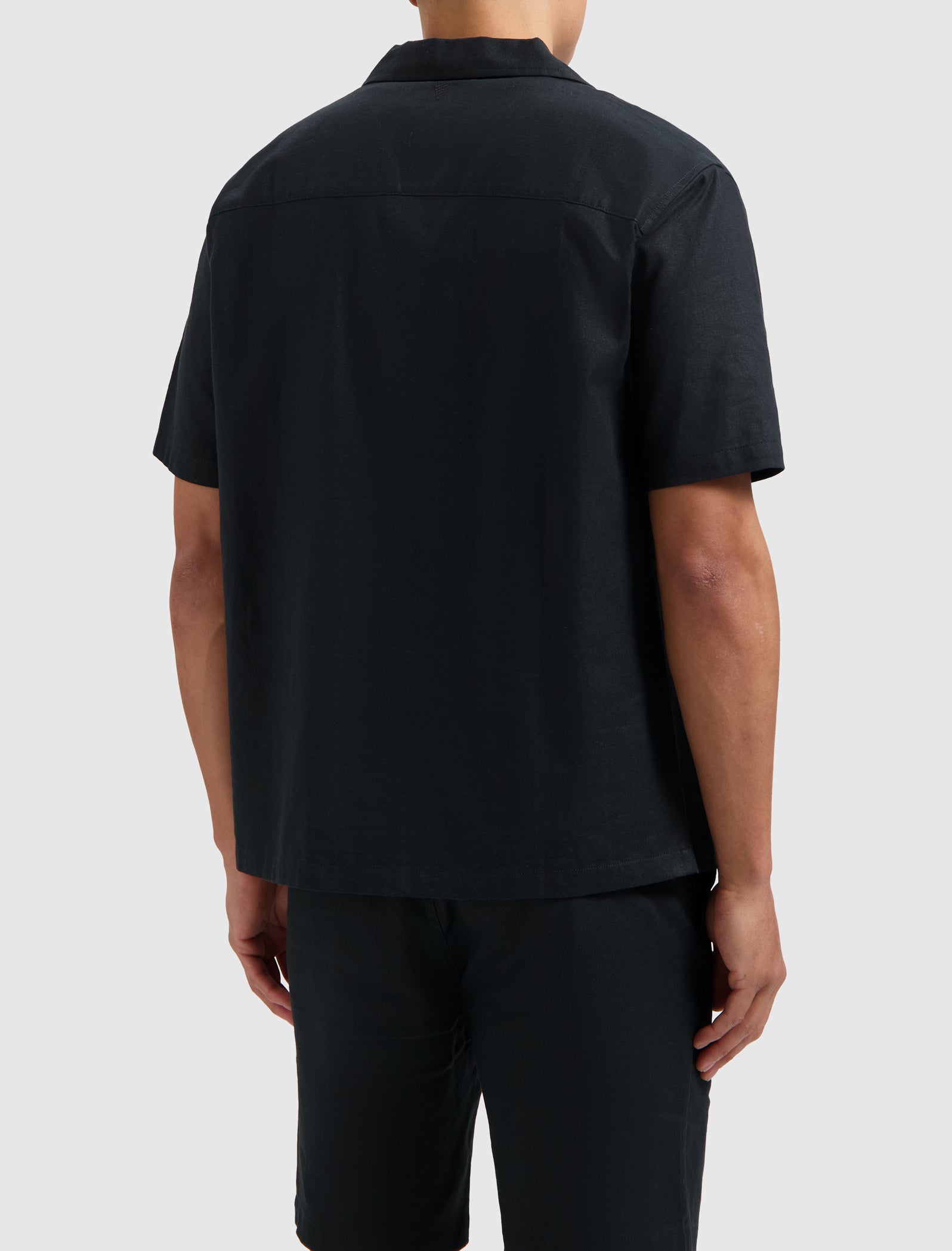 Short Sleeve Linen Shirt | Black