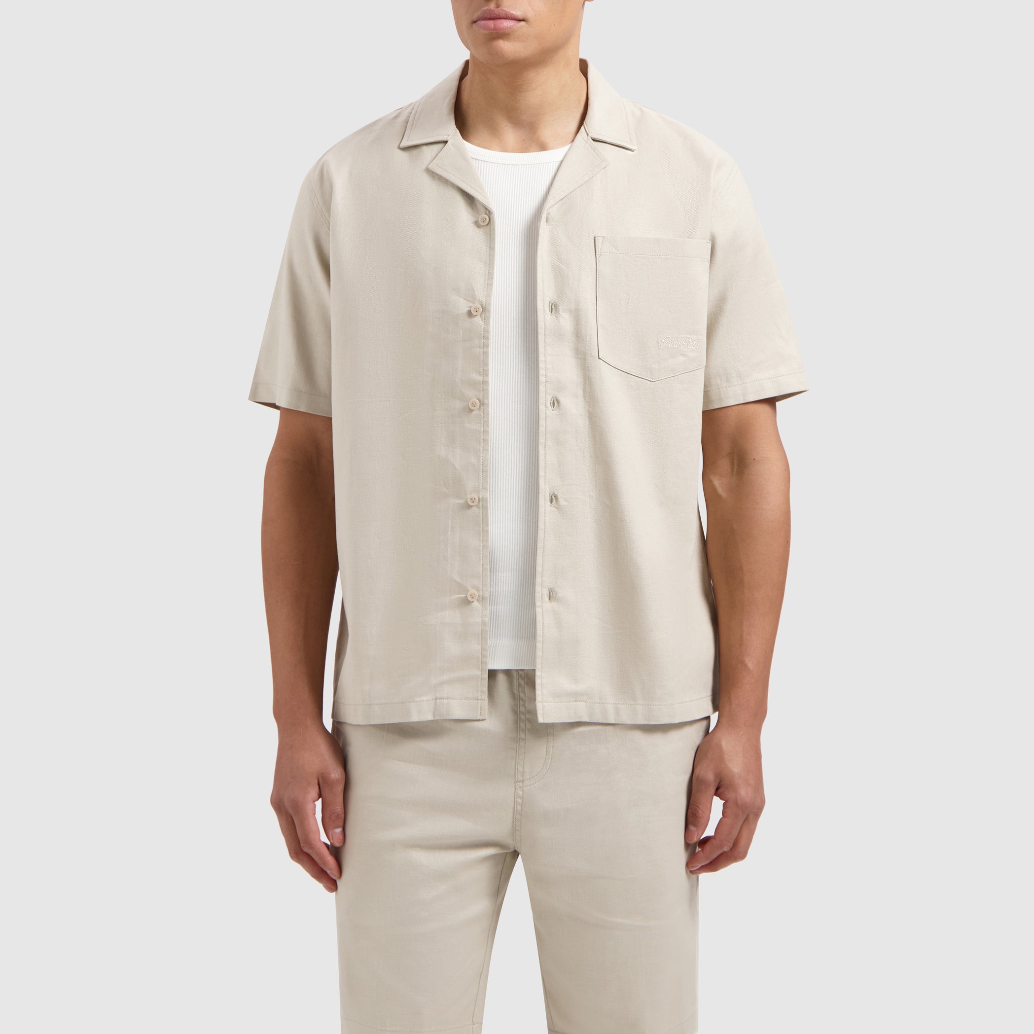 Short Sleeve Linen Shirt | Sand